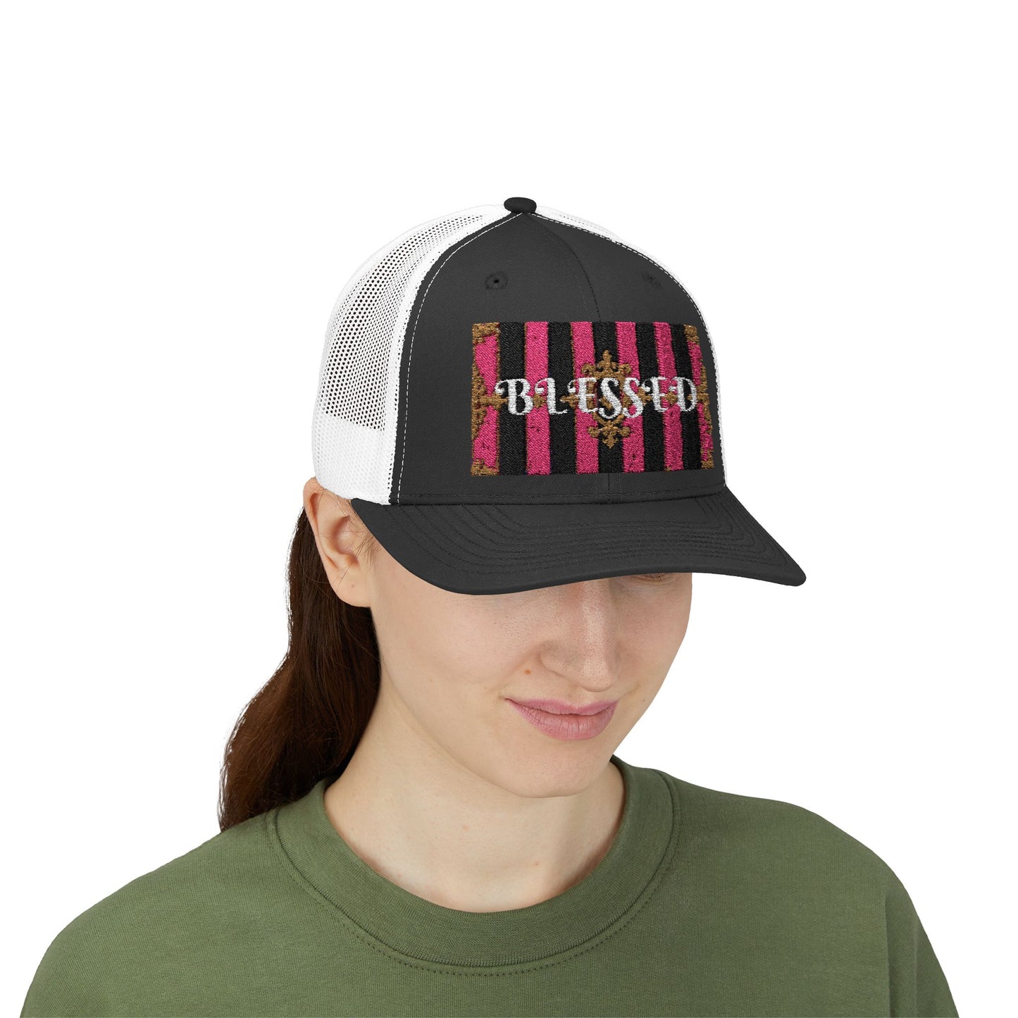 Blessed Snapback Trucker Cap, Inspirational Hat, Casual Headwear, Faith-Based Gift, Trendy Accessory, Ideal for Daily Wear