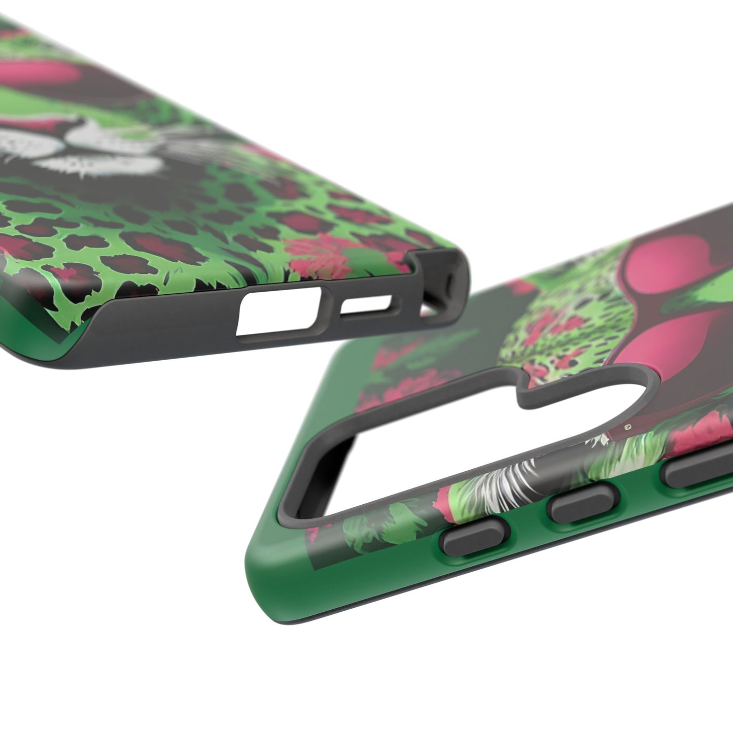 Phone Case - Lime Green & Burgundy Leopard In Sunglasses Design