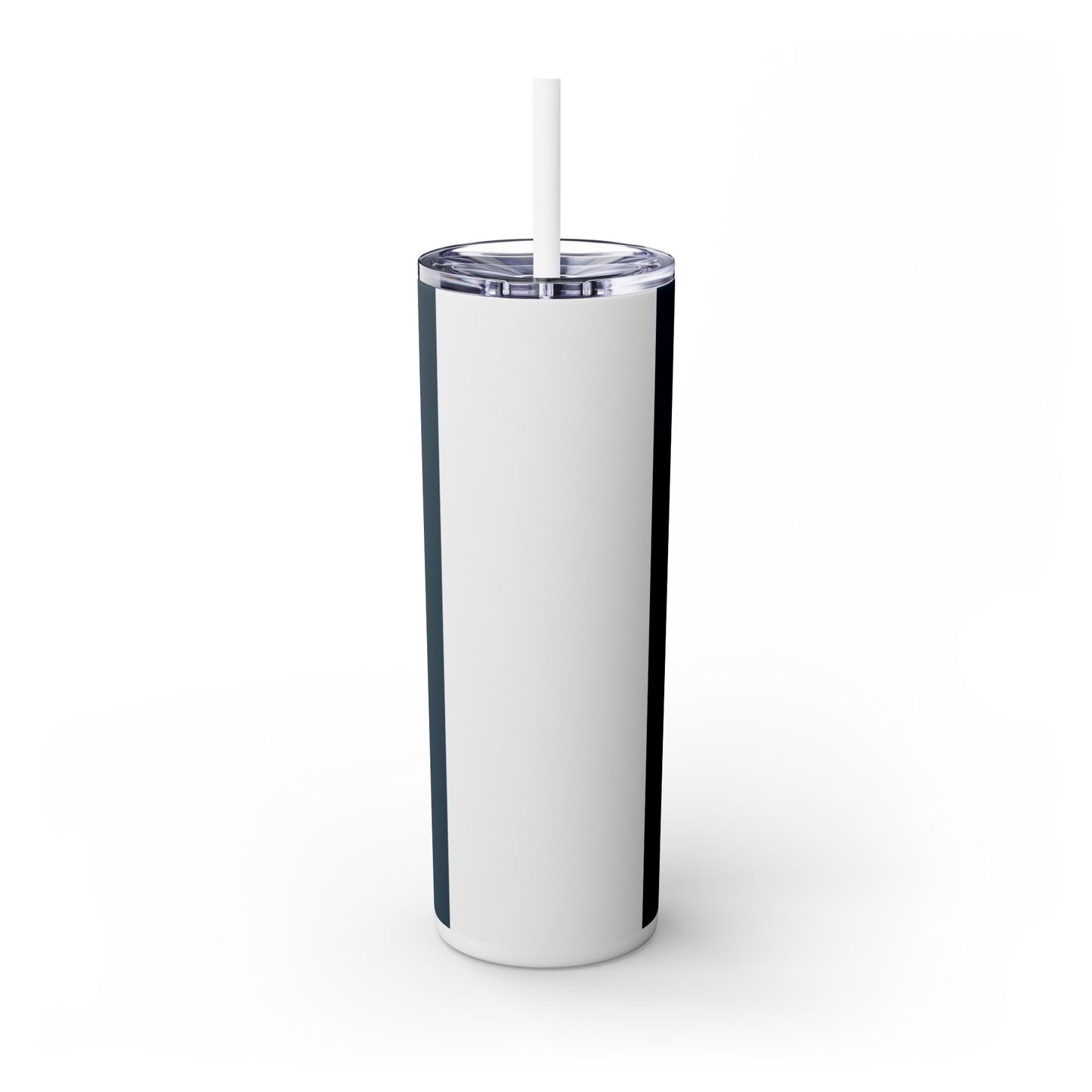 Elegant Red Ornate Skinny Tumbler, Stylish Travel Mug with Straw, Perfect for Gifts, Home Office - Blue, Red & White Striped Baroque