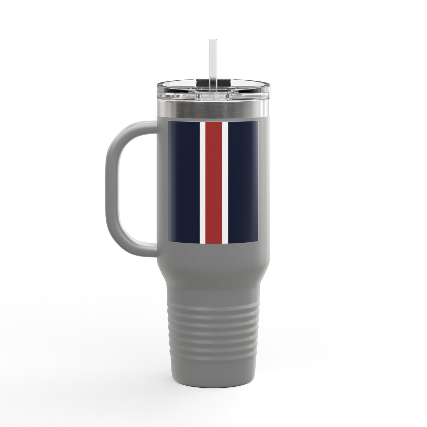 Lunar Midnight & Red-White Striped Stylish Insulated Travel Mug - Perfect for Adventure Seekers | 40oz Hot & Cold Beverage Container
