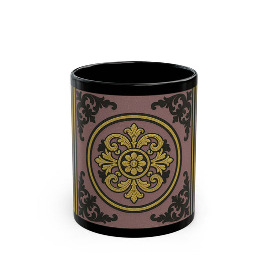 Elegant Gilded Mauve With Gold-Black Baroque Black Mug - Unique Coffee Cup, Gift for Tea Lovers, Home Decor, Office Mug, Vintage Style Drinkware