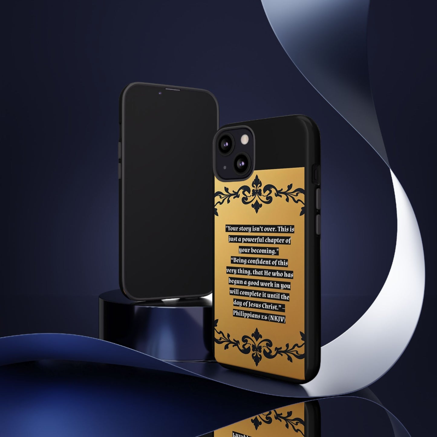 Elegant Floral Motif Phone Case - Tough Cases with Vintage Design - "Your story isn't over"