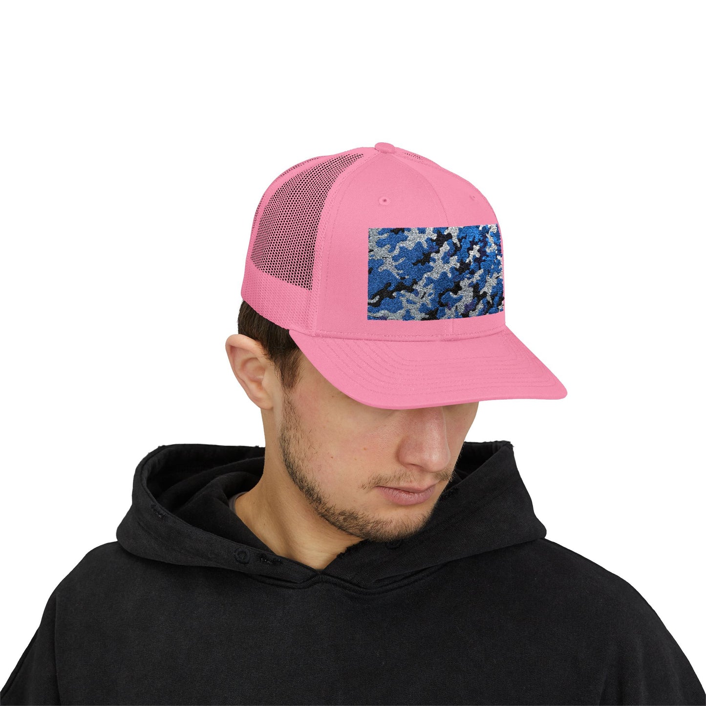 Camouflage Sequin Snapback Cap | Trendy Hats for Outdoor Lovers, Fashion Accessory, Gift for Him/Her, Summer Style - Blue Camo