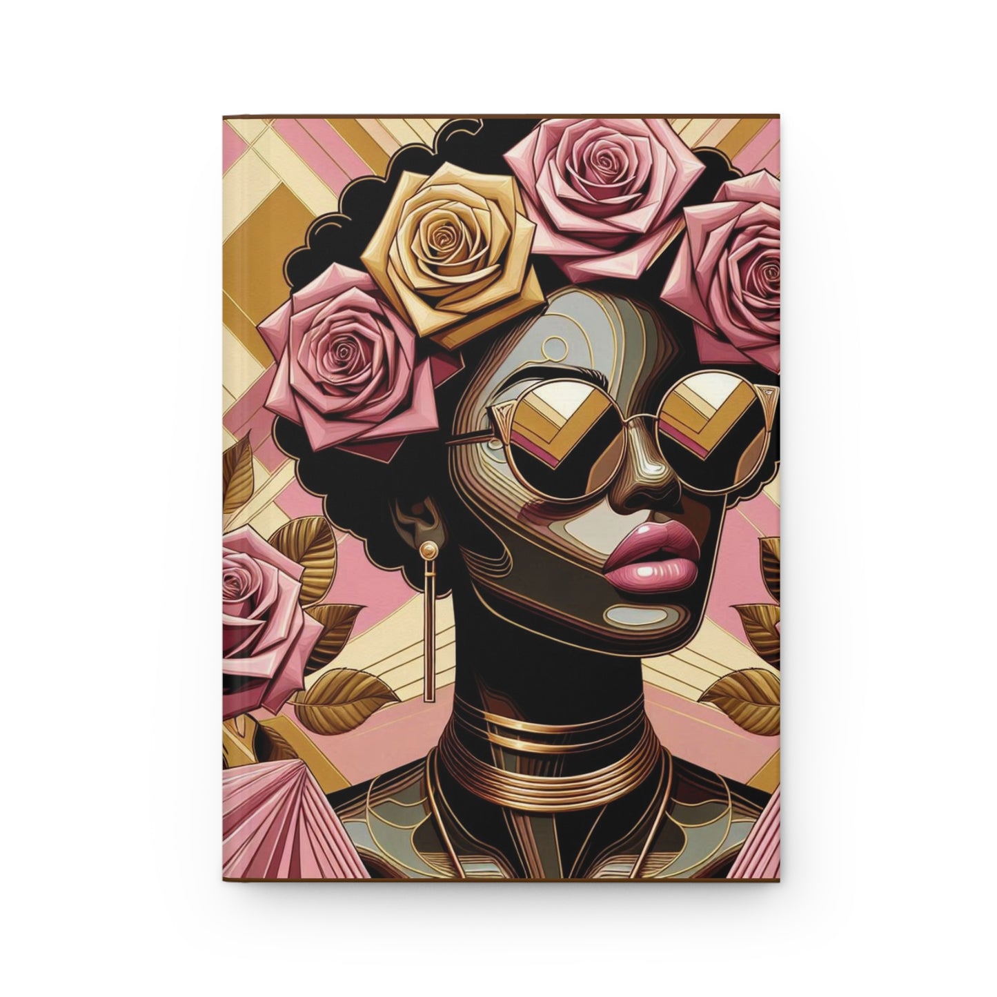 Stylish Floral Hardcover Journal, Artistic Journal for Creative Mind, Gift for Writers, Note Taking, Encourage Self-Expression - Pink Roses Lady