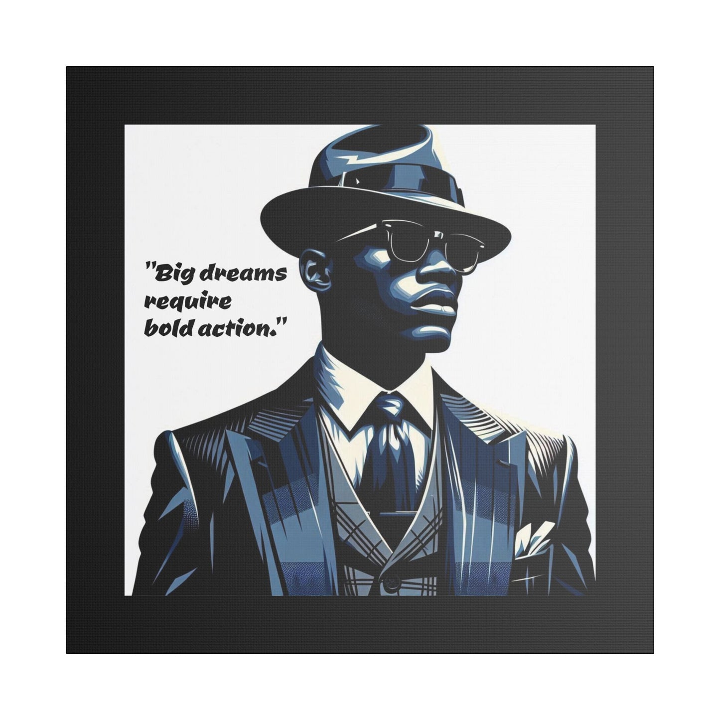 Afro Art Print Canvas, Wall Decor, Satin Stretched Canvas, African American Art, Office Decor, Home Decor - "Big dreams require bold action."