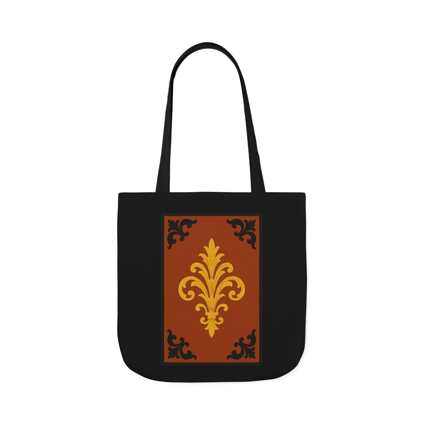 Dusk Terracotta Baroque Canvas Tote — Vintage Baroque Pattern