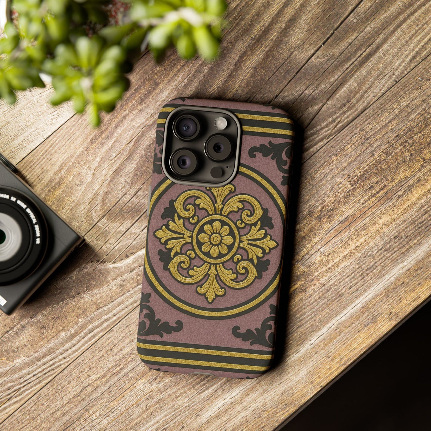 Gilded Mauve With Gold-Black Baroque Tough Cases