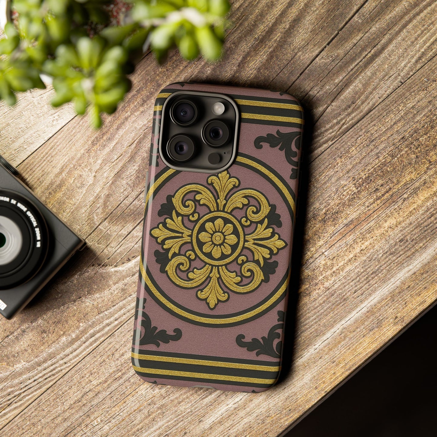 Gilded Mauve With Gold-Black Baroque Tough Cases