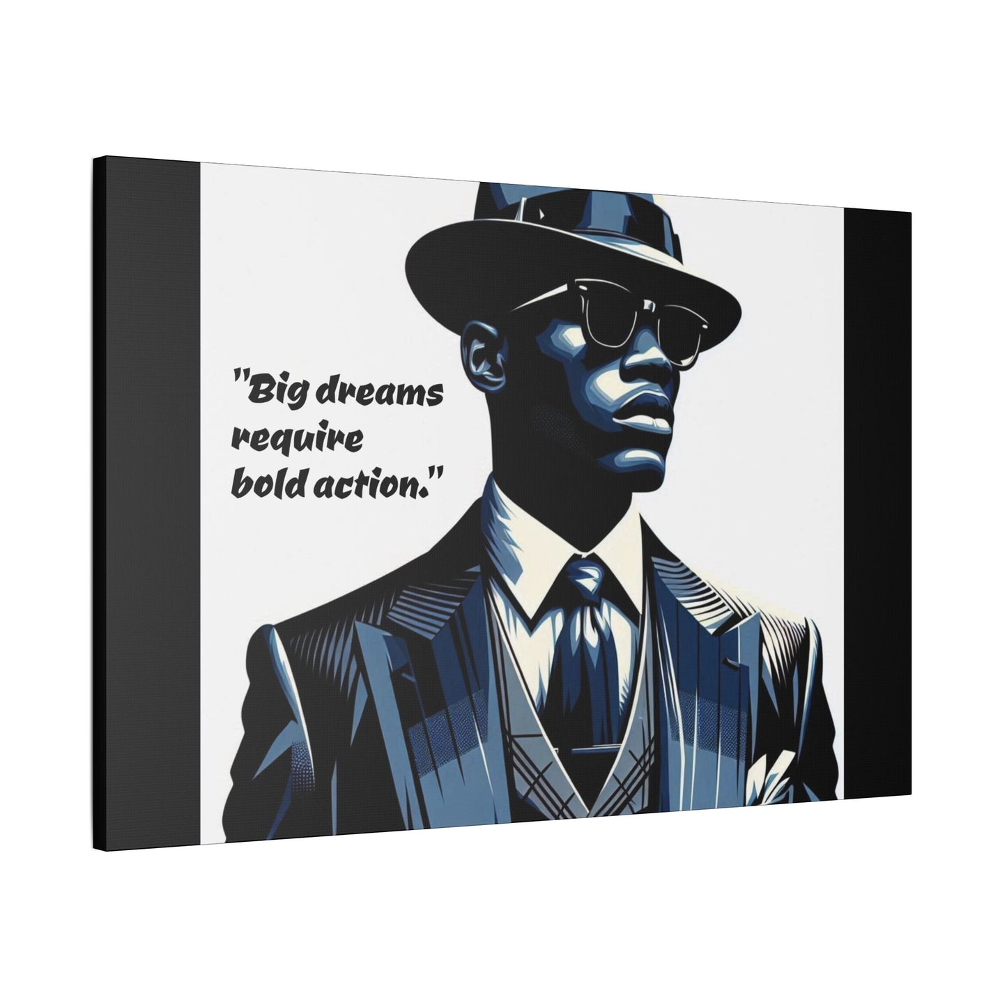 Afro Art Print Canvas, Wall Decor, Satin Stretched Canvas, African American Art, Office Decor, Home Decor - "Big dreams require bold action."