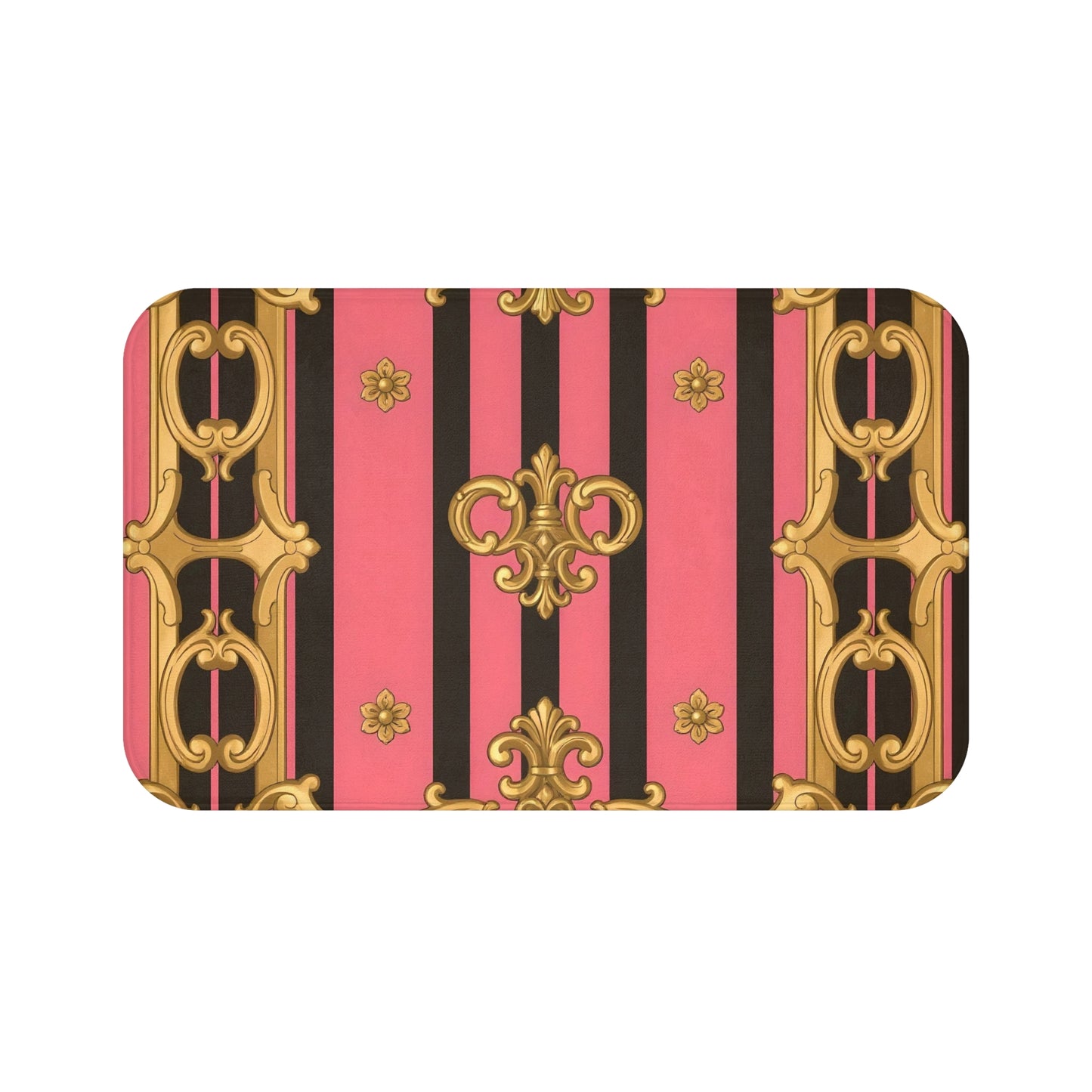 Elegant Pink and Gold Bath Mat, Luxurious Bathroom Décor, Stylish Home Accessory, Perfect for Gifting, Fashionable Décor Idea