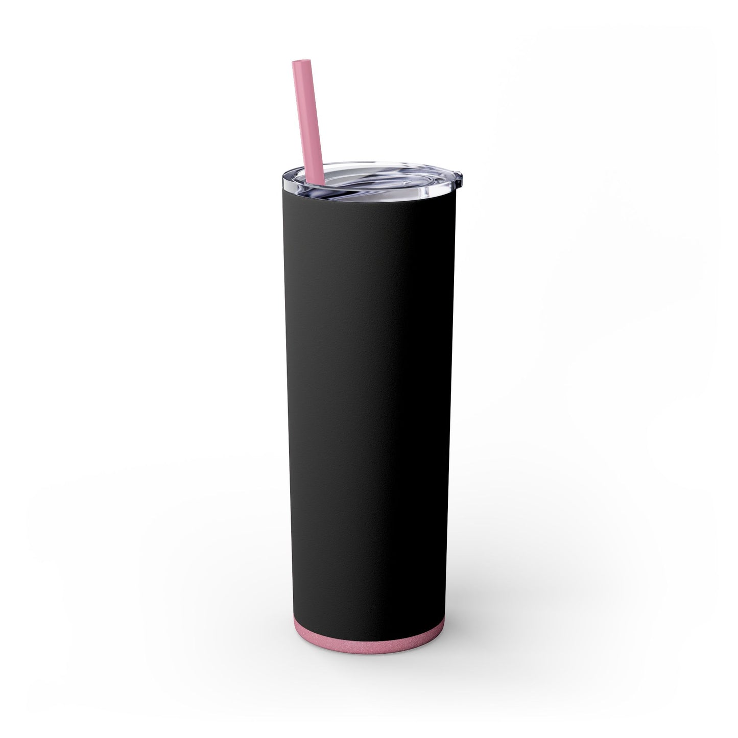Stylish Black Skinny Tumbler with Straw, 20oz - Perfect for Coffee, Juice, and Smoothies, Ideal Gift for Any Occasion
