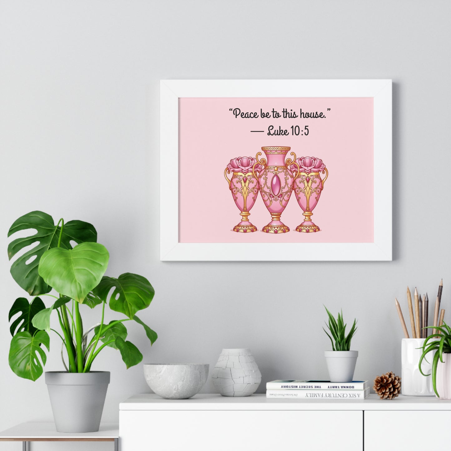 Framed Scripture Art Print, Inspirational Wall Decor, Home Blessing, Gift for Housewarming, Religious Wall Art - 10:5