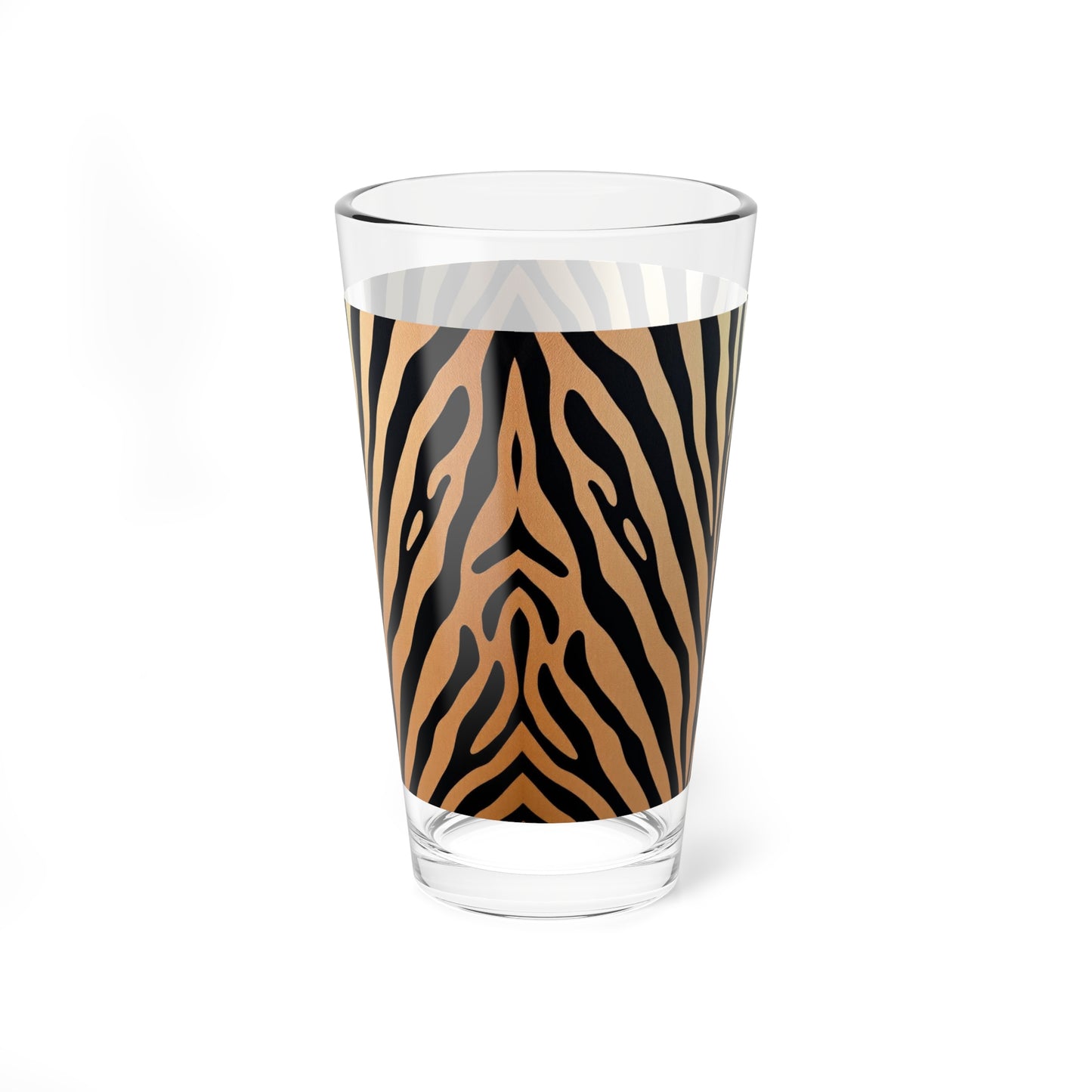 Zebra Print Mixing Glass - 16oz Cocktail & Beverage Glassware