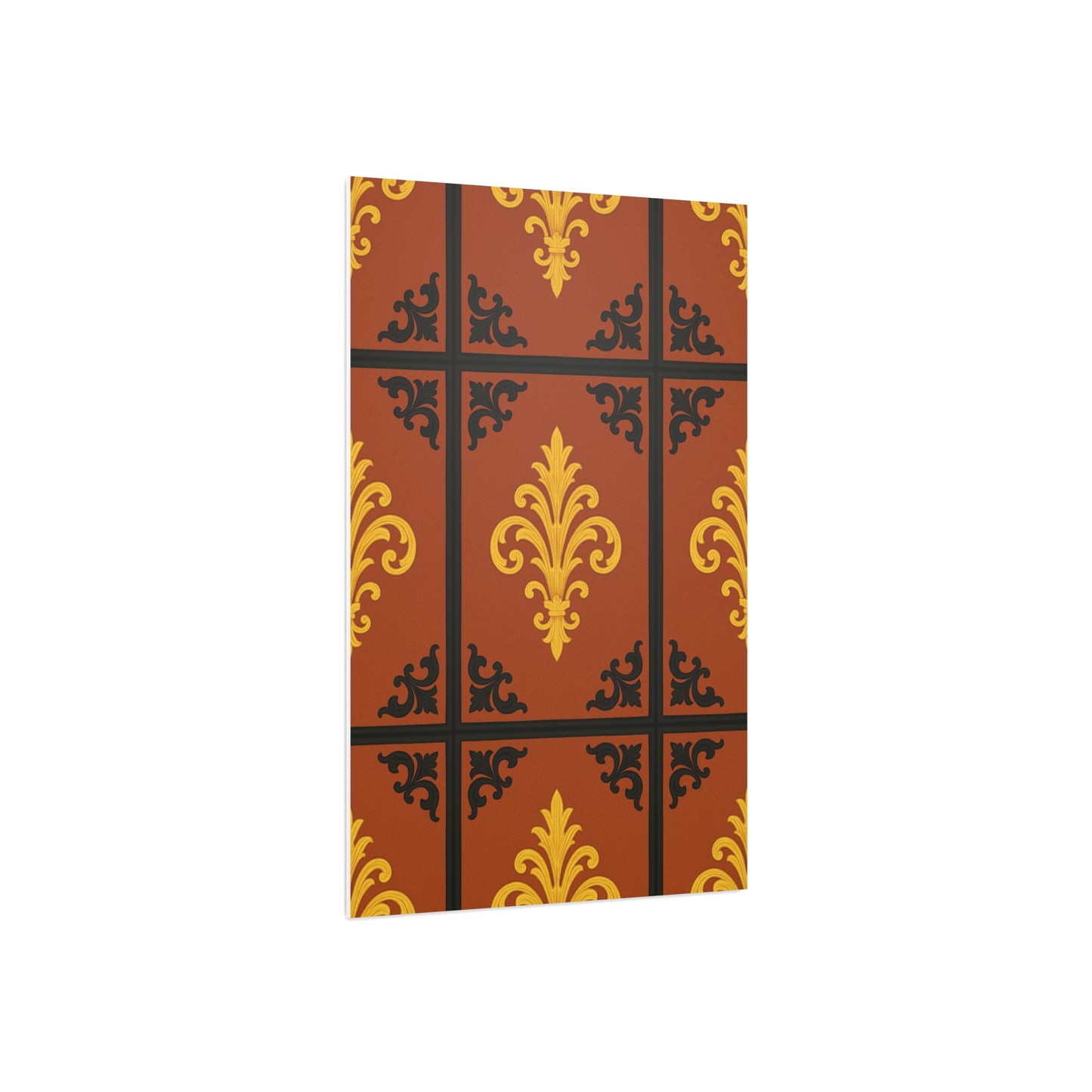 Dusk Terracotta Baroque Foam Board — Baroque Pattern Wall Art (Dusk Terracotta, Gold & Black)