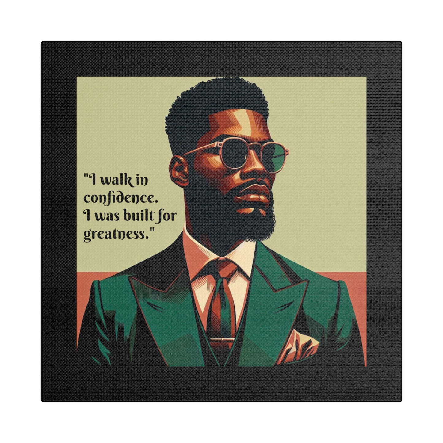 Afro Art Print Canvas, Wall Decor, Satin Stretched Canvas, African American Art, Office Decor, Home Decor - Built For Greatness