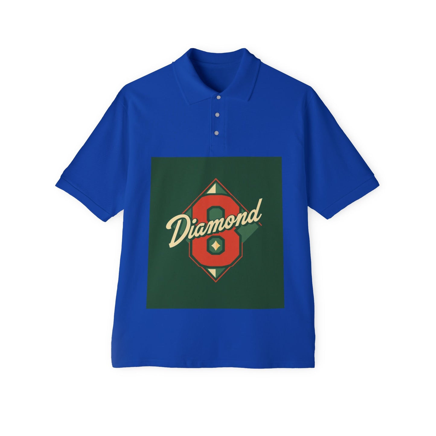 Vintage Baseball Diamond Polo Shirt, Men's Golf Shirt, Casual Summer Polo - Diamond 8