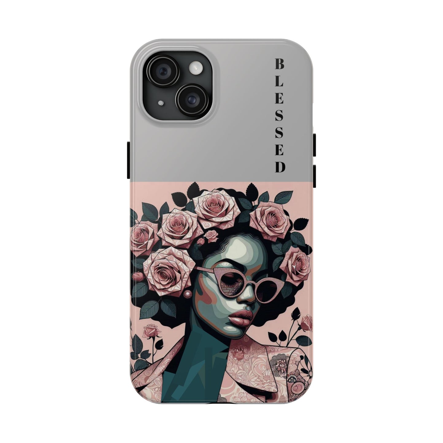 Blessed Floral Tough Phone Cases | Unique Gift for Her, Gift for Mom, Stylish Protection, Birthday Present, Black Girl Art