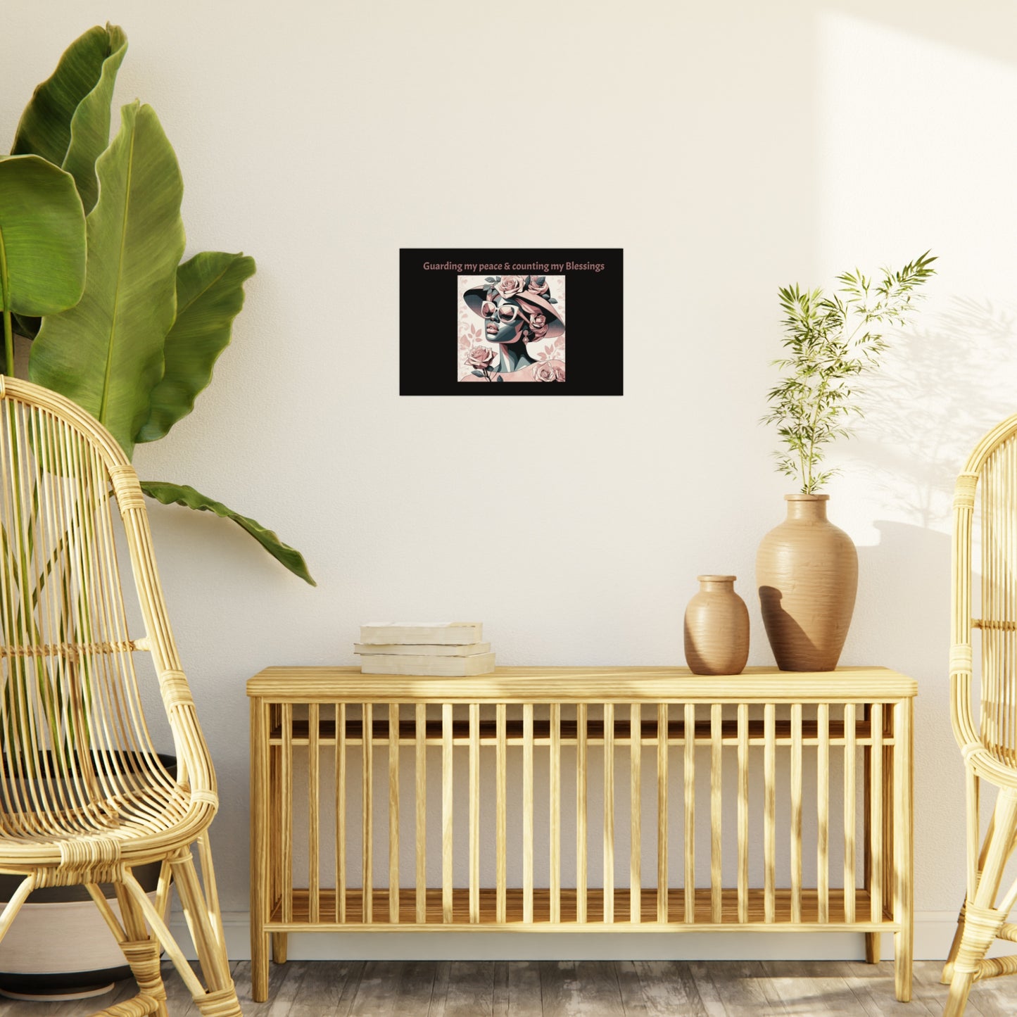 Chic Foam Board Wall Art featuring 'Guarding my peace & counting my Blessings' - Inspirational Home Decor, Gift for Her, Gallery Wall Art