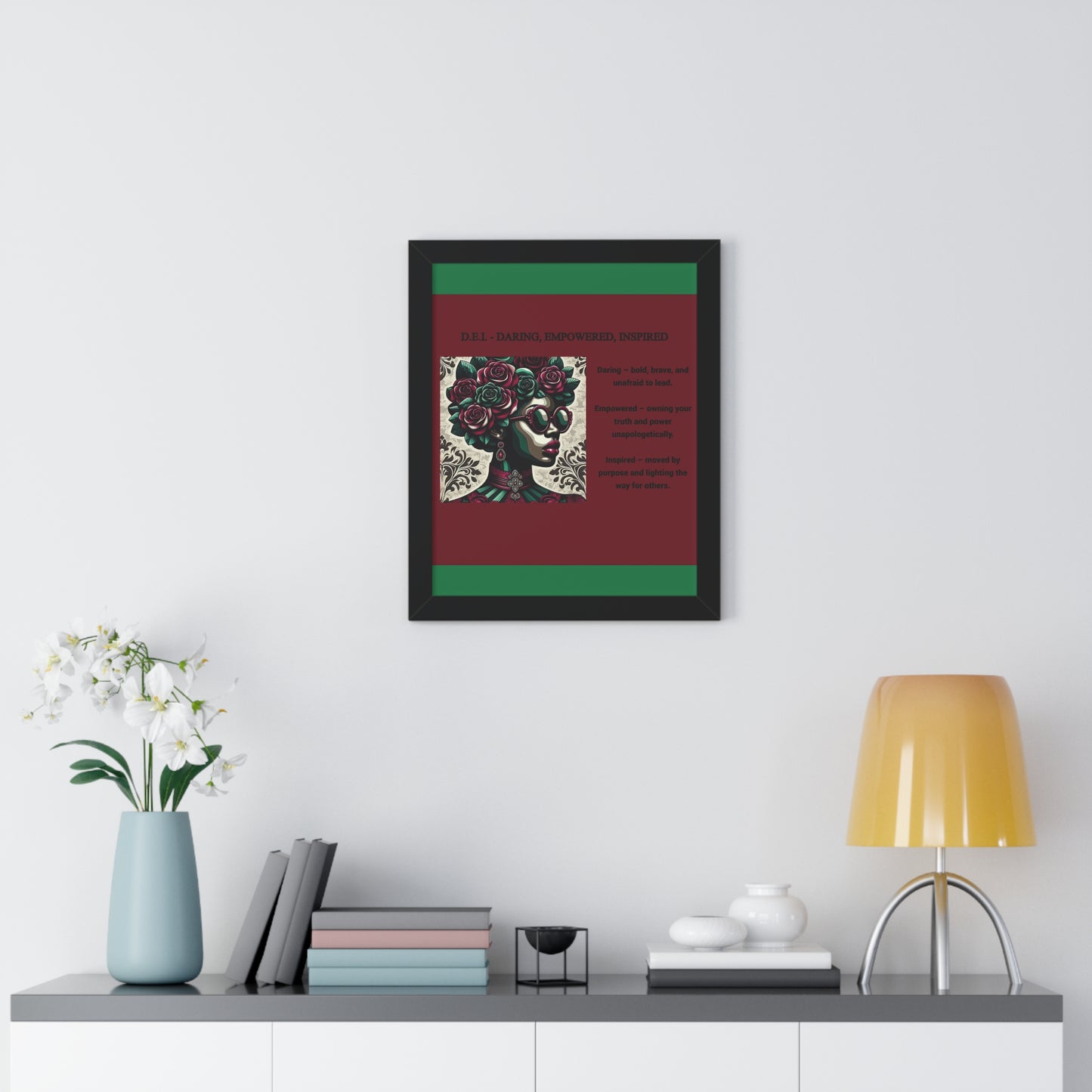 Empowered Women Framed Vertical Poster – Daring, Empowered, Inspired Wall Art for Home Decor