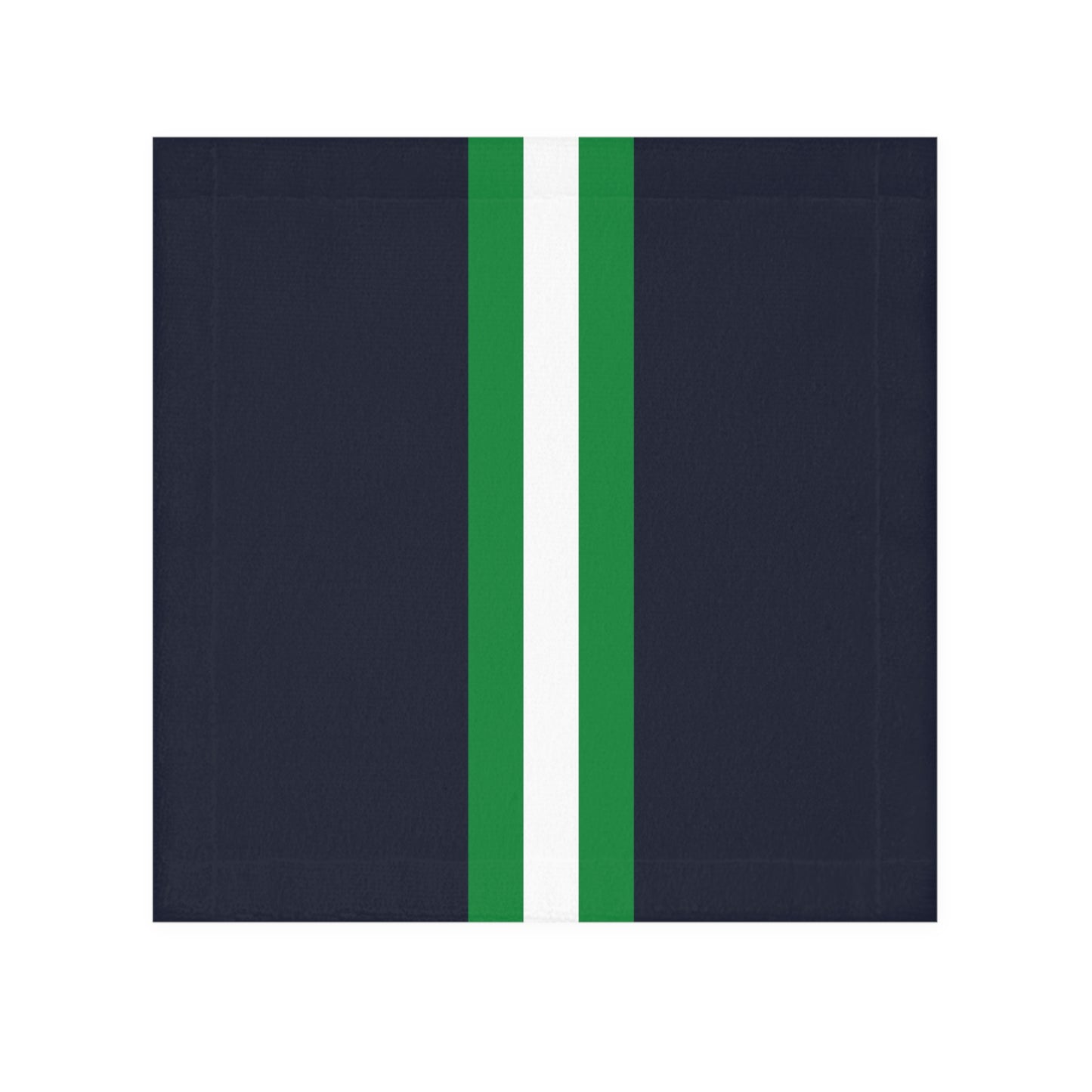 Lunar Midnight & Green-White Striped Face Towel for Spa Days, Beach Trips, Gym, Gifts, Bathroom Decor