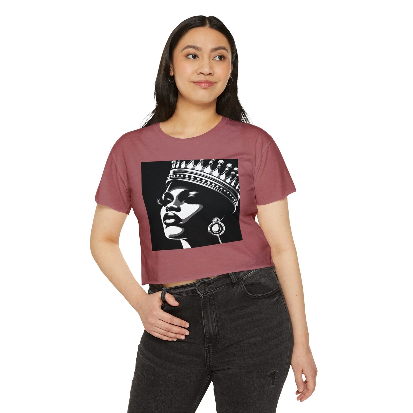 Empowered Queen Festival Crop Top | Boho Chic Shirt, Summer Concert Outfit, Music Festival Attire, Women’s Streetwear, Awesome Gift