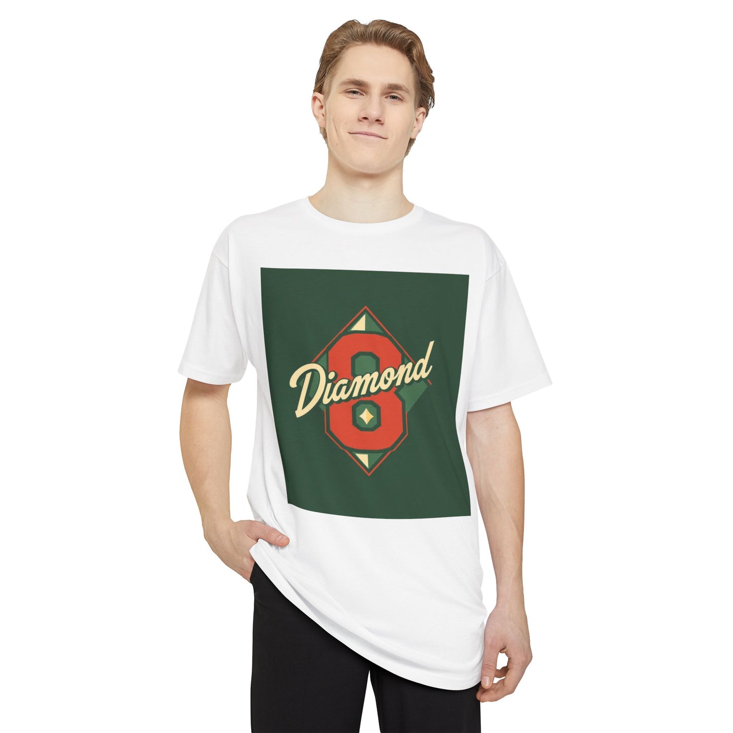Urban Vibe Long Body Tee, Trendy Graphic T-Shirt, Unisex Streetwear Top, Casual Everyday Wear, Perfect for Gifts - Diamond 8