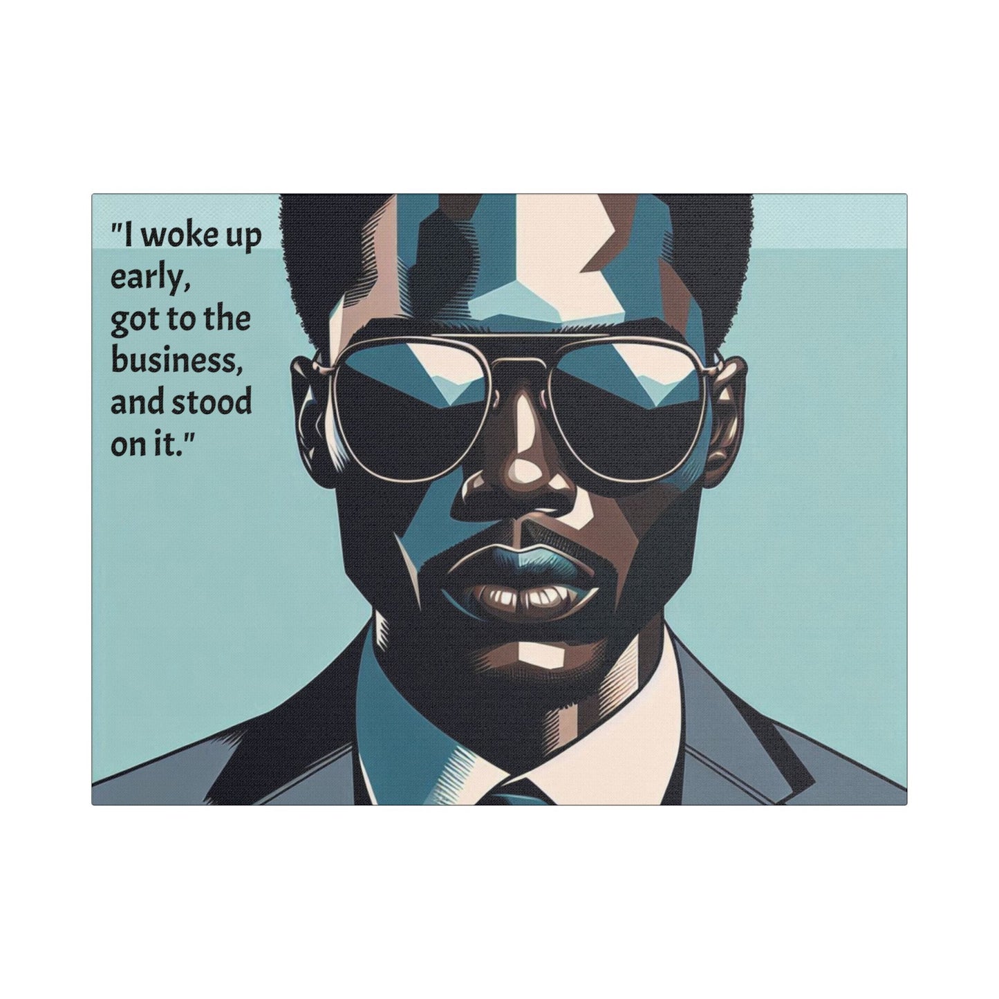 Afro Art Print Canvas, Wall Decor, Satin Stretched Canvas, African American Art, Office Decor, Home Decor - "I woke up early"