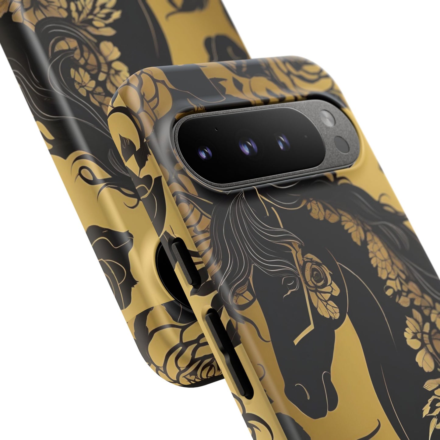 Phone Case - Elegant Horse & Roses Design