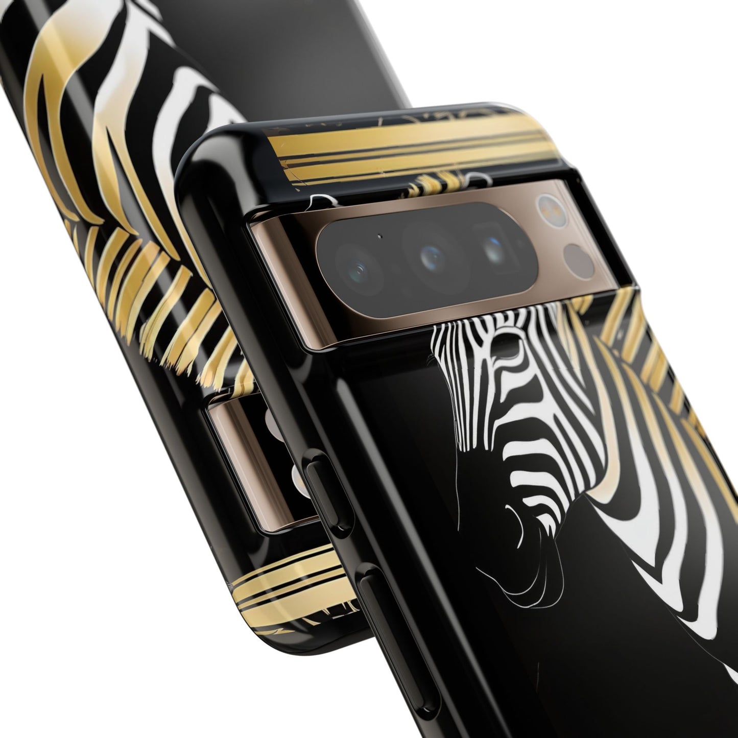 Phone Case - Elegant Zebra & Roses Design