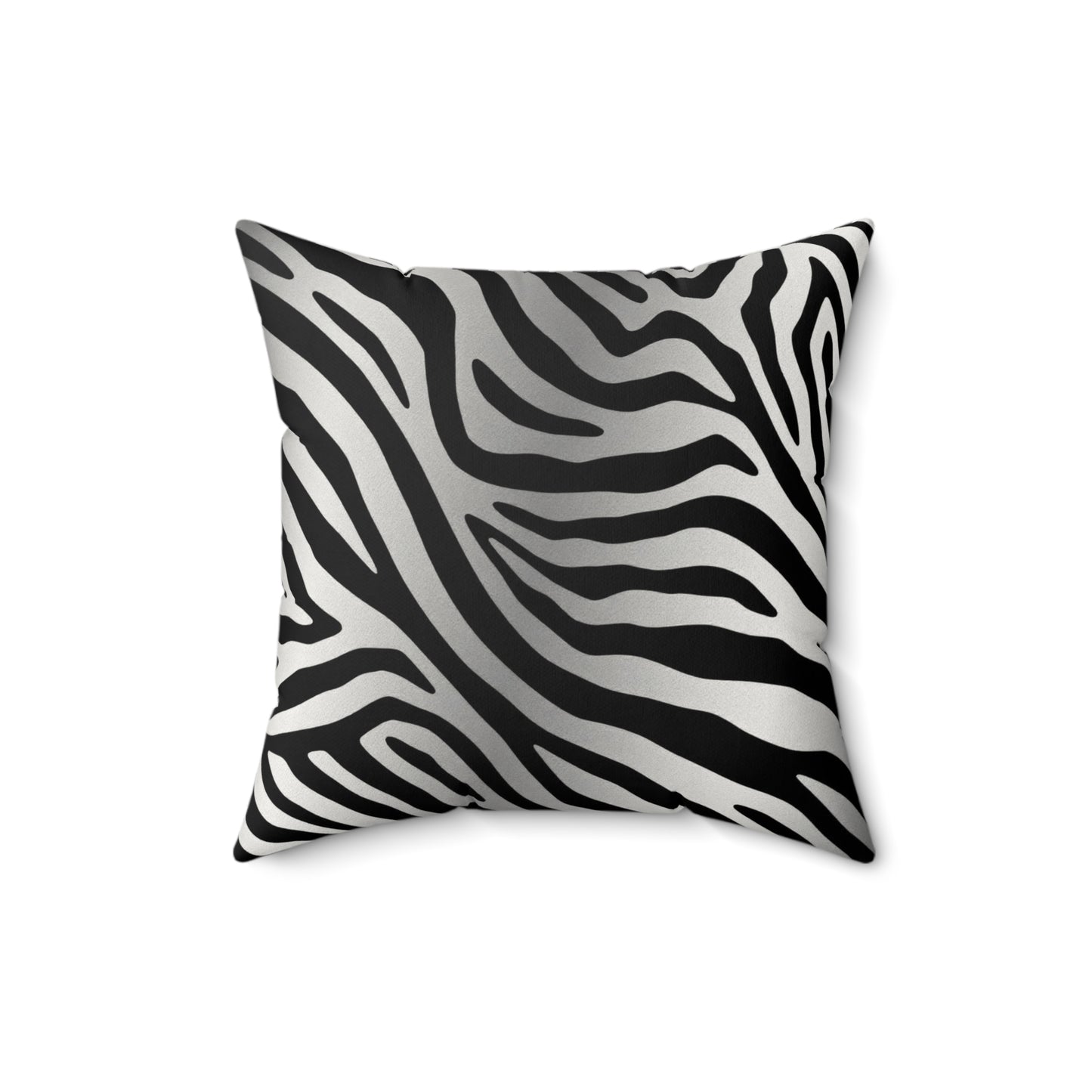 Stylish Faux Suede Zebra Stripe Pillow - Modern Home Decor Accent - Silver