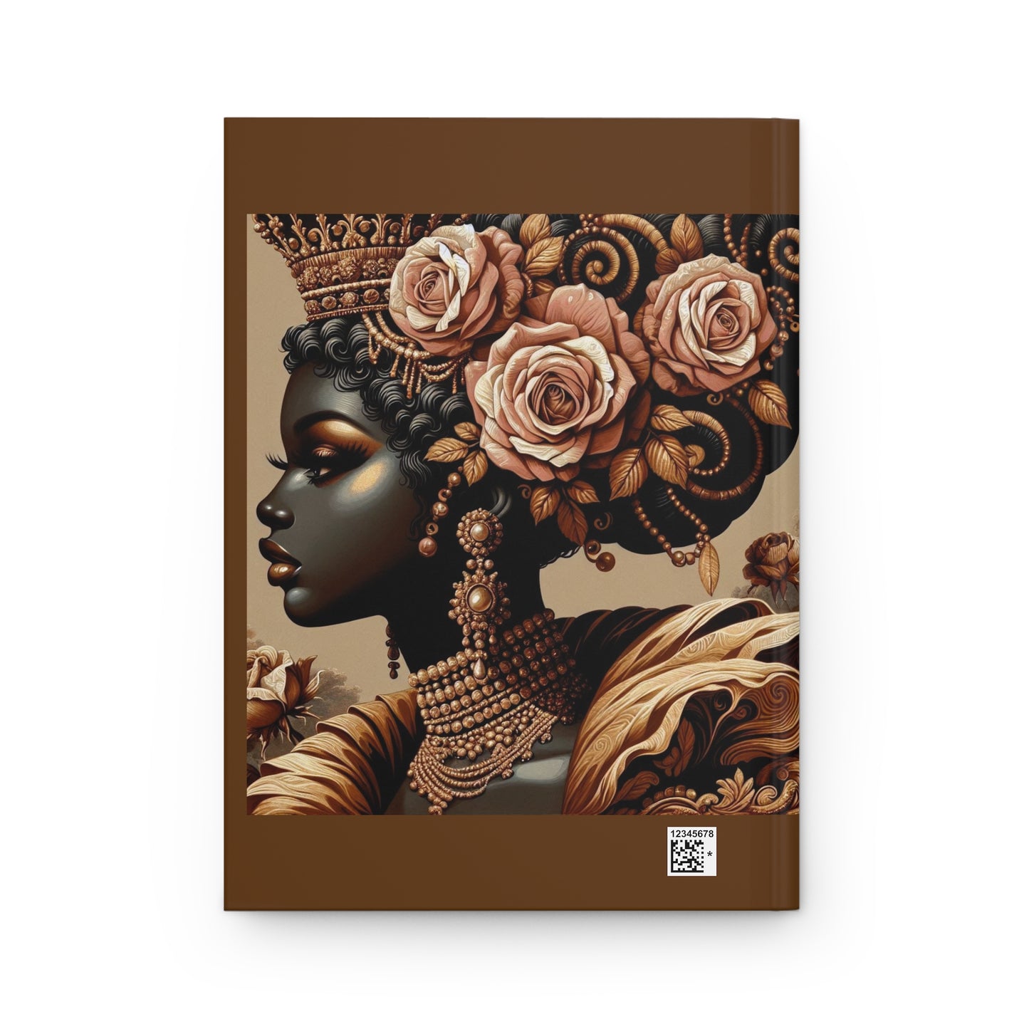 Elegant Floral Hardcover Journal - Stylish Writing Notebook - Lady With Peach Roses Design