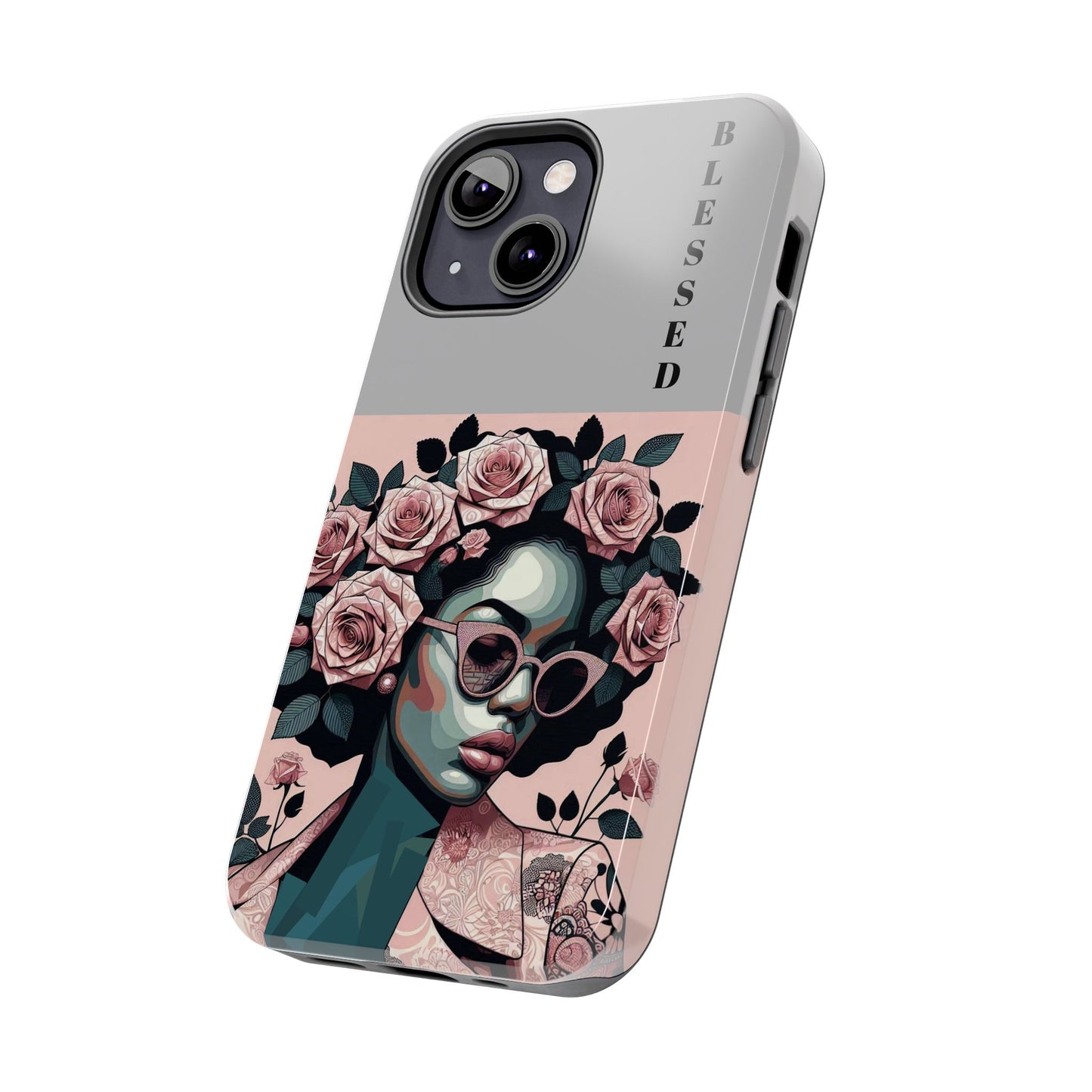 Blessed Floral Tough Phone Cases | Unique Gift for Her, Gift for Mom, Stylish Protection, Birthday Present, Black Girl Art