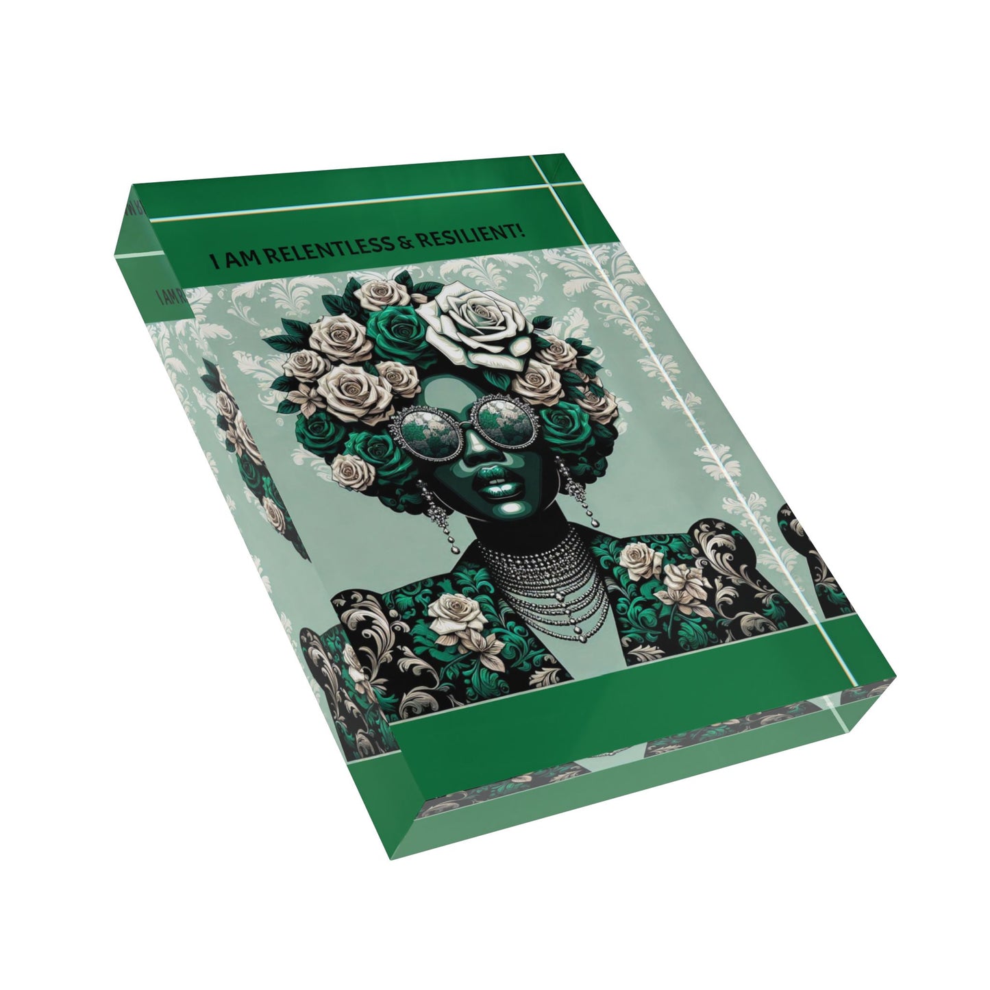 Inspirational Photo Block - 'I Am Relentless & Resilient!' Stylish Décor for Motivation and Empowerment
