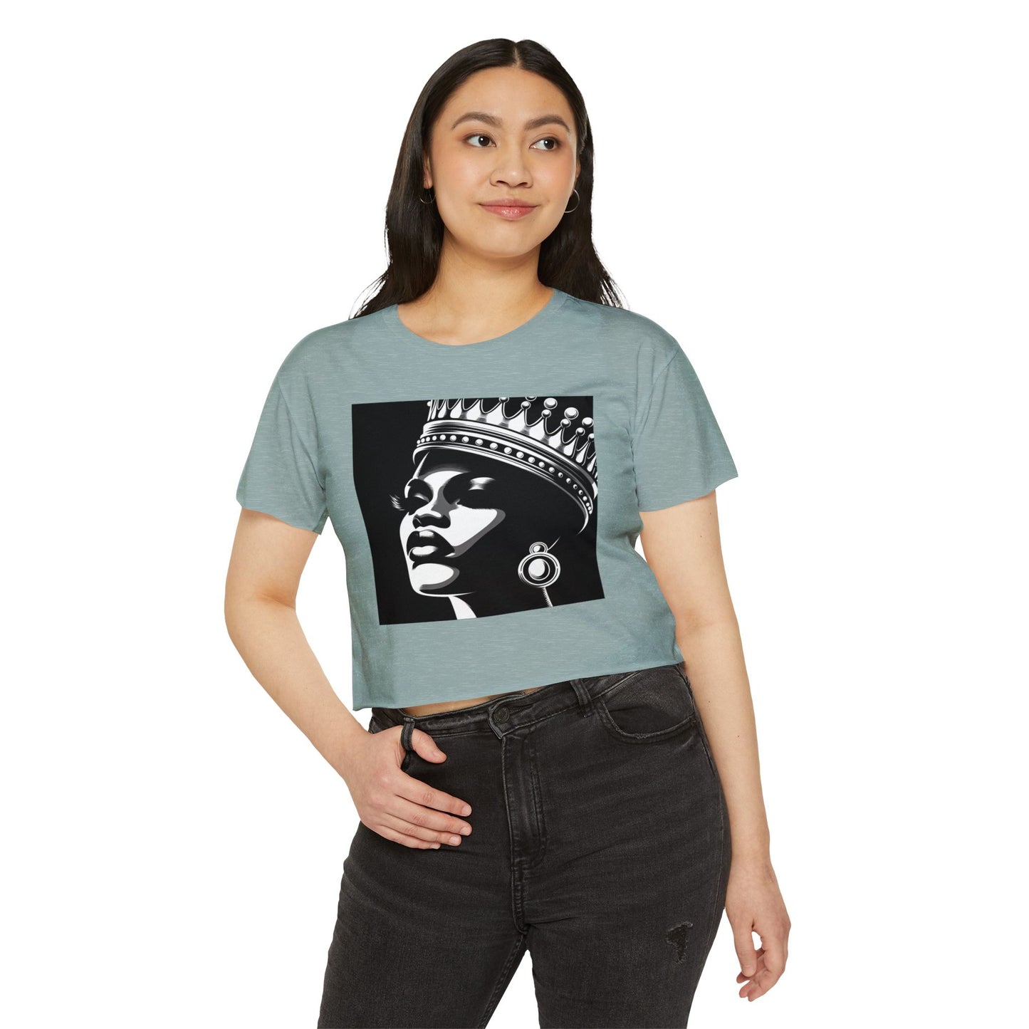 Empowered Queen Festival Crop Top | Boho Chic Shirt, Summer Concert Outfit, Music Festival Attire, Women’s Streetwear, Awesome Gift