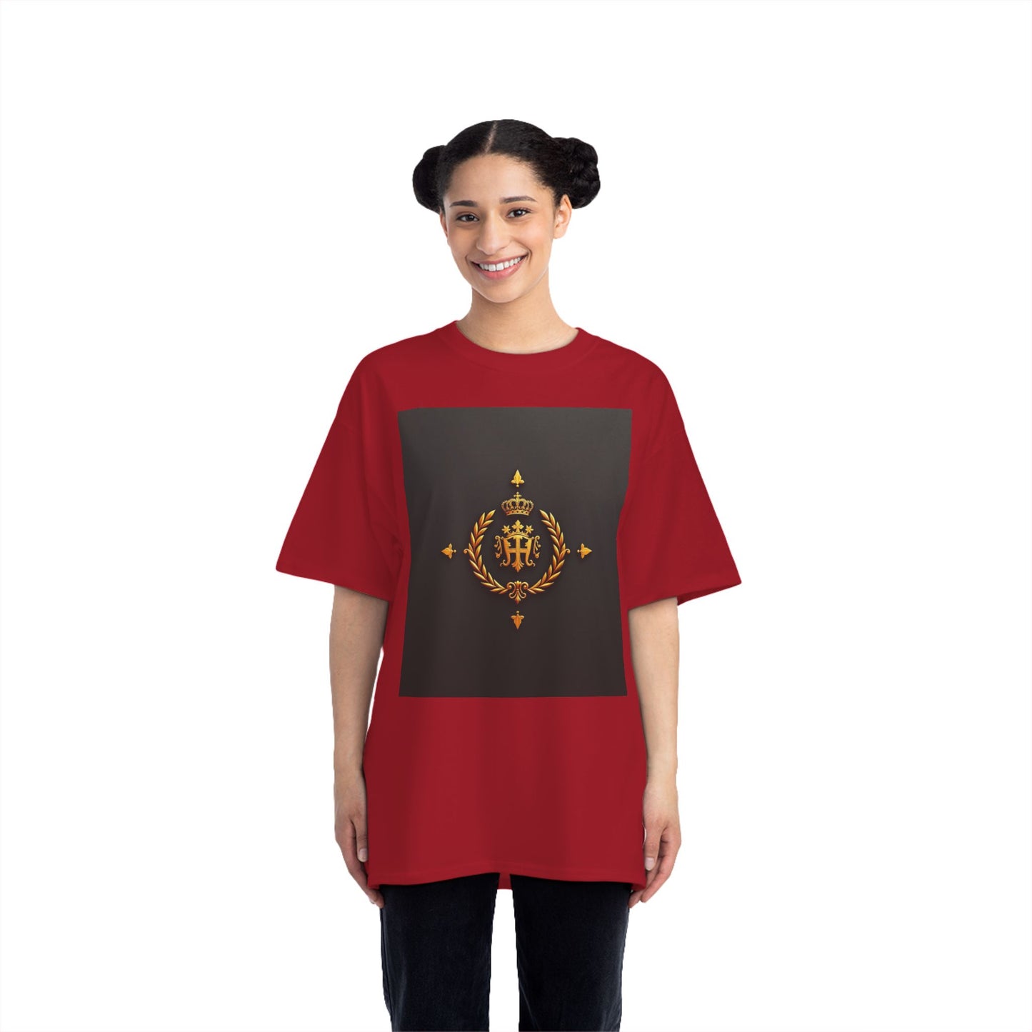 Stylish Gold Emblem T-Shirt, Casual Tee, Unique Gift, Everyday Wear, Graphic Shirt, Fashion Statement - Gold Crest