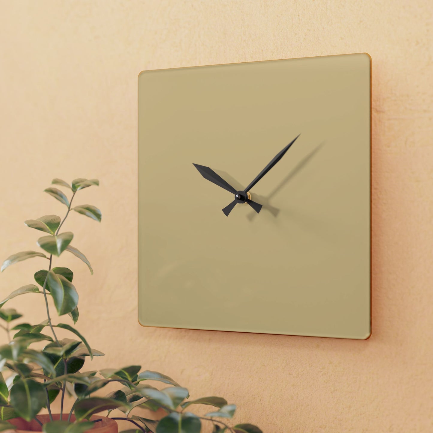 Vanilla Wheat Modern Minimalist Acrylic Wall Clock, Stylish Home Decor, Office Wall Art, Unique Gift for Housewarming, Boho Living Room Accent