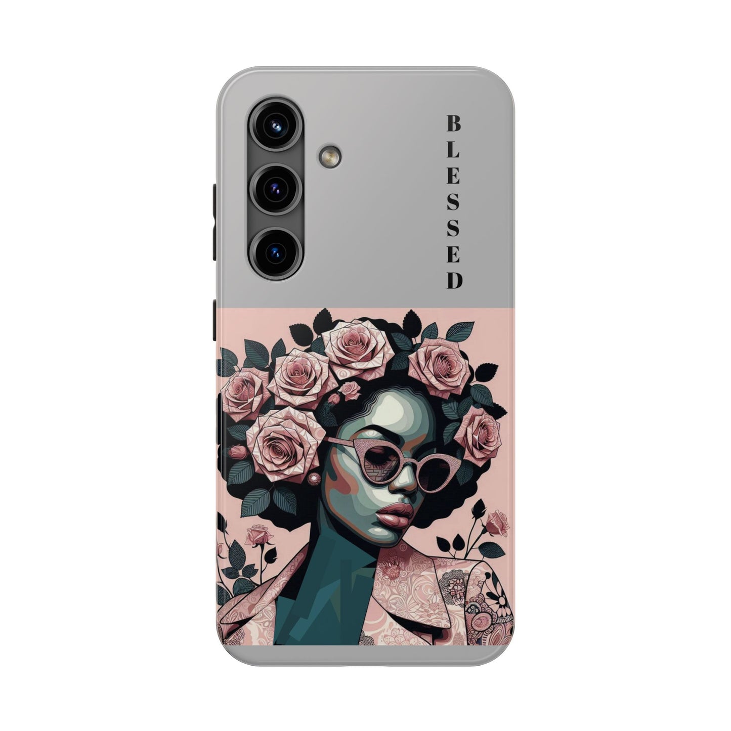 Blessed Floral Tough Phone Cases | Unique Gift for Her, Gift for Mom, Stylish Protection, Birthday Present, Black Girl Art