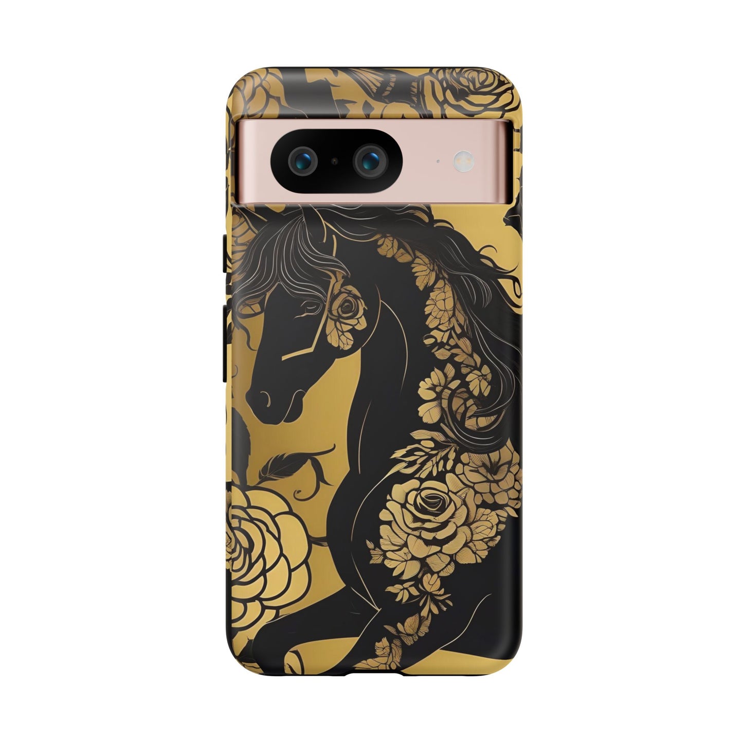 Phone Case - Elegant Horse & Roses Design