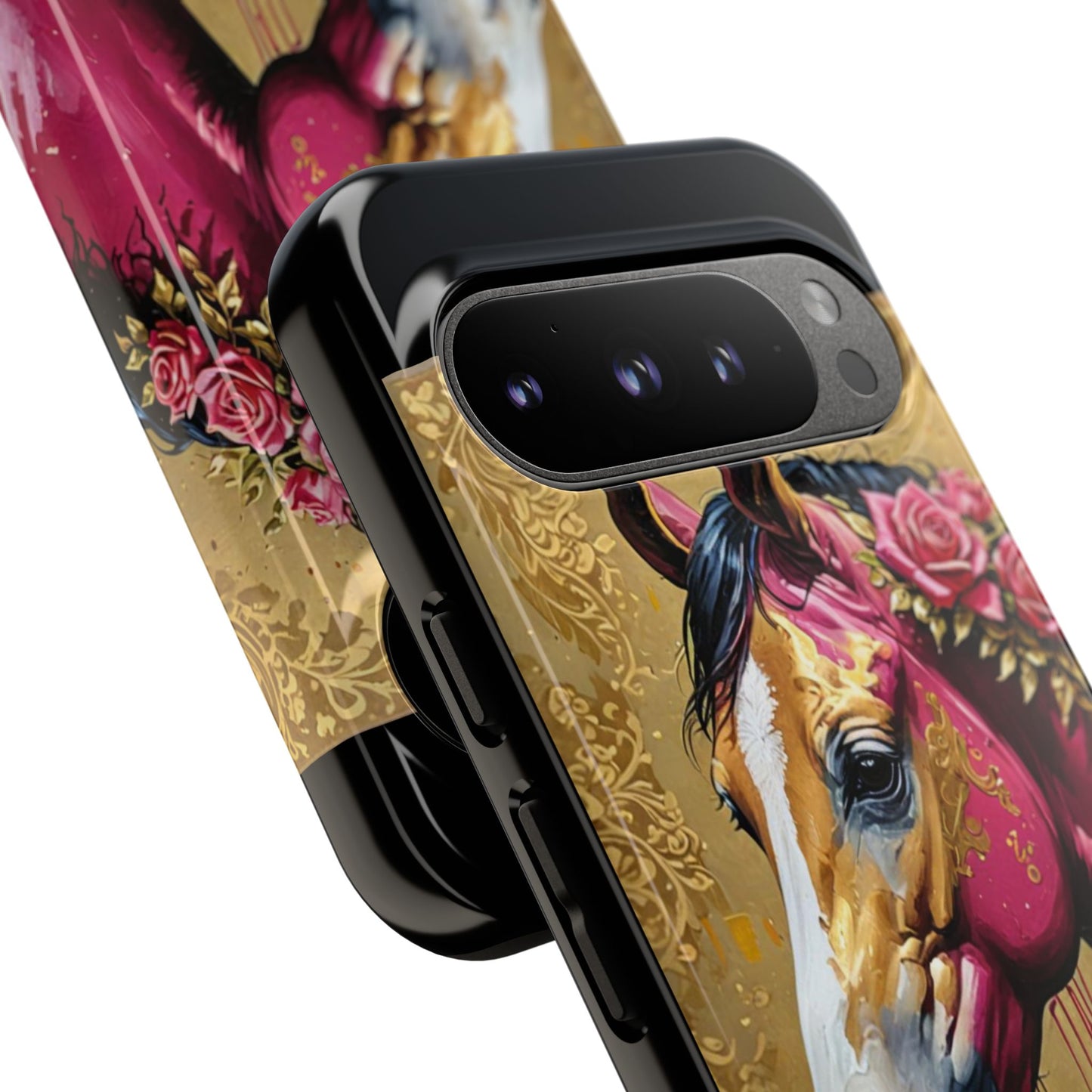 Phone Case - Elegant Horse Damask Design