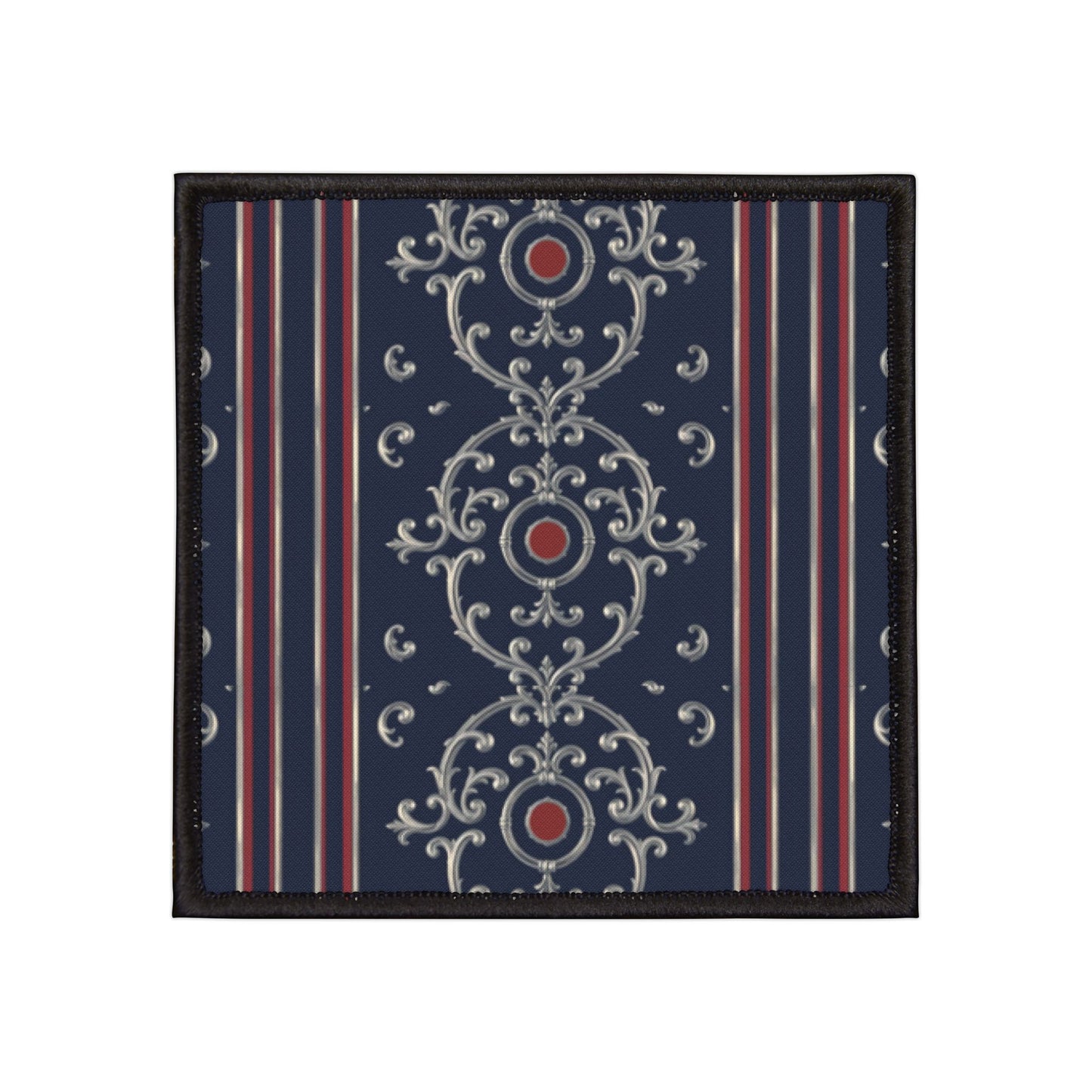 Stylish Iron-On Patches for Customization, Vintage Embroidered Patches, Denim Jacket Accessories - Blue & Red Silver Baroque