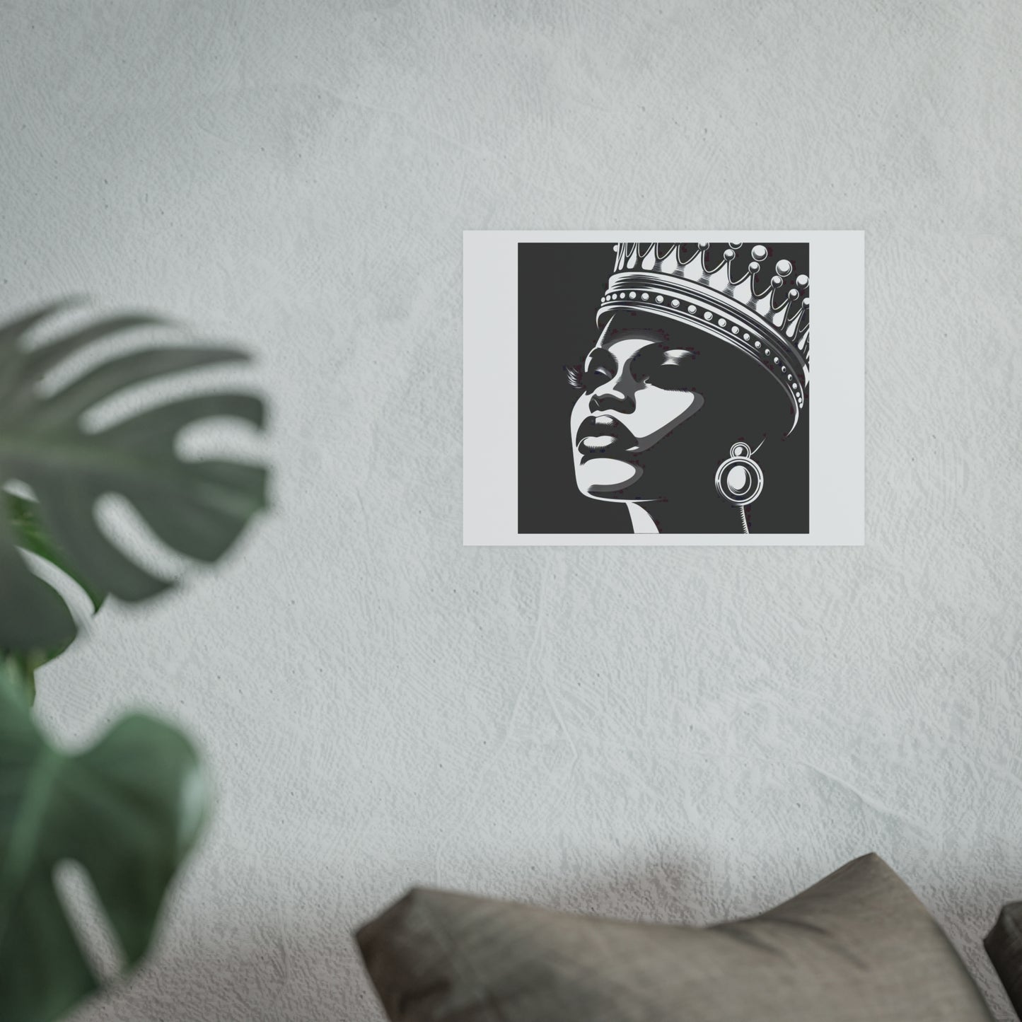 Elegant Crowned Queen Poster - Black & White Art Print, Wall Decor, Home Aesthetic, Gift Idea, Birthday, Celebrations