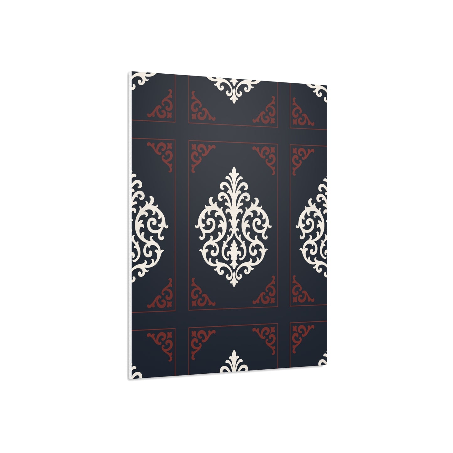 Dusk Blue-Maroon & White Baroque Foam Board Wall Art — Blue, White & Maroon Pattern