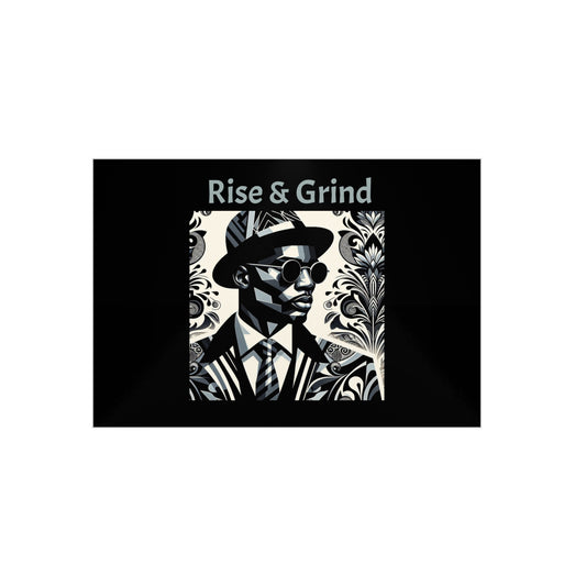 Stylish Wall Art Print, Motivational Home Decor, Office Inspiration, Gift for Entrepreneurs, Rise & Grind Artwork