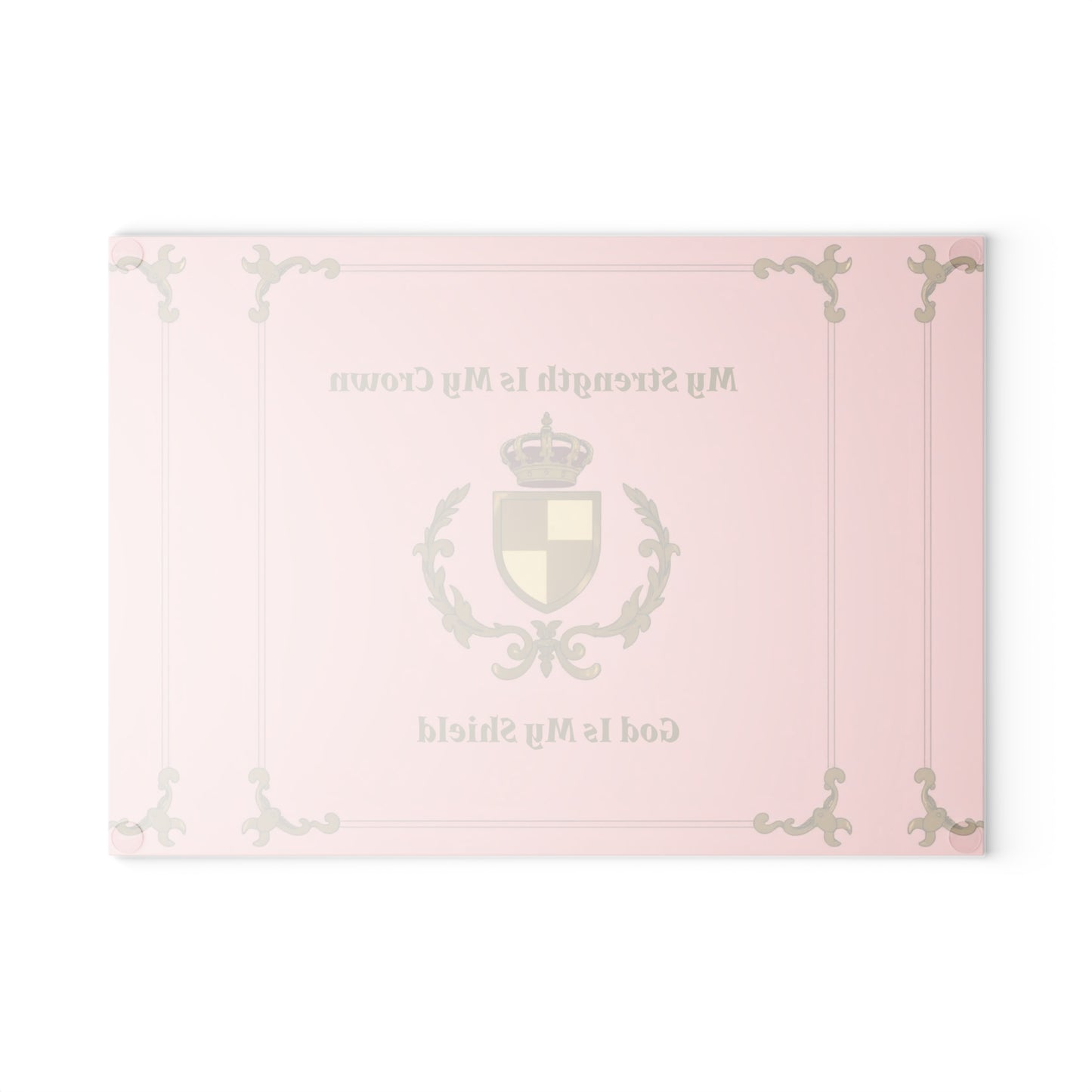 Crest & Crown Spiritual Quote Glass Cutting Board with Inspirational Quote, Kitchen Decor, Gift for Home, Wedding Present, Housewarming Gift