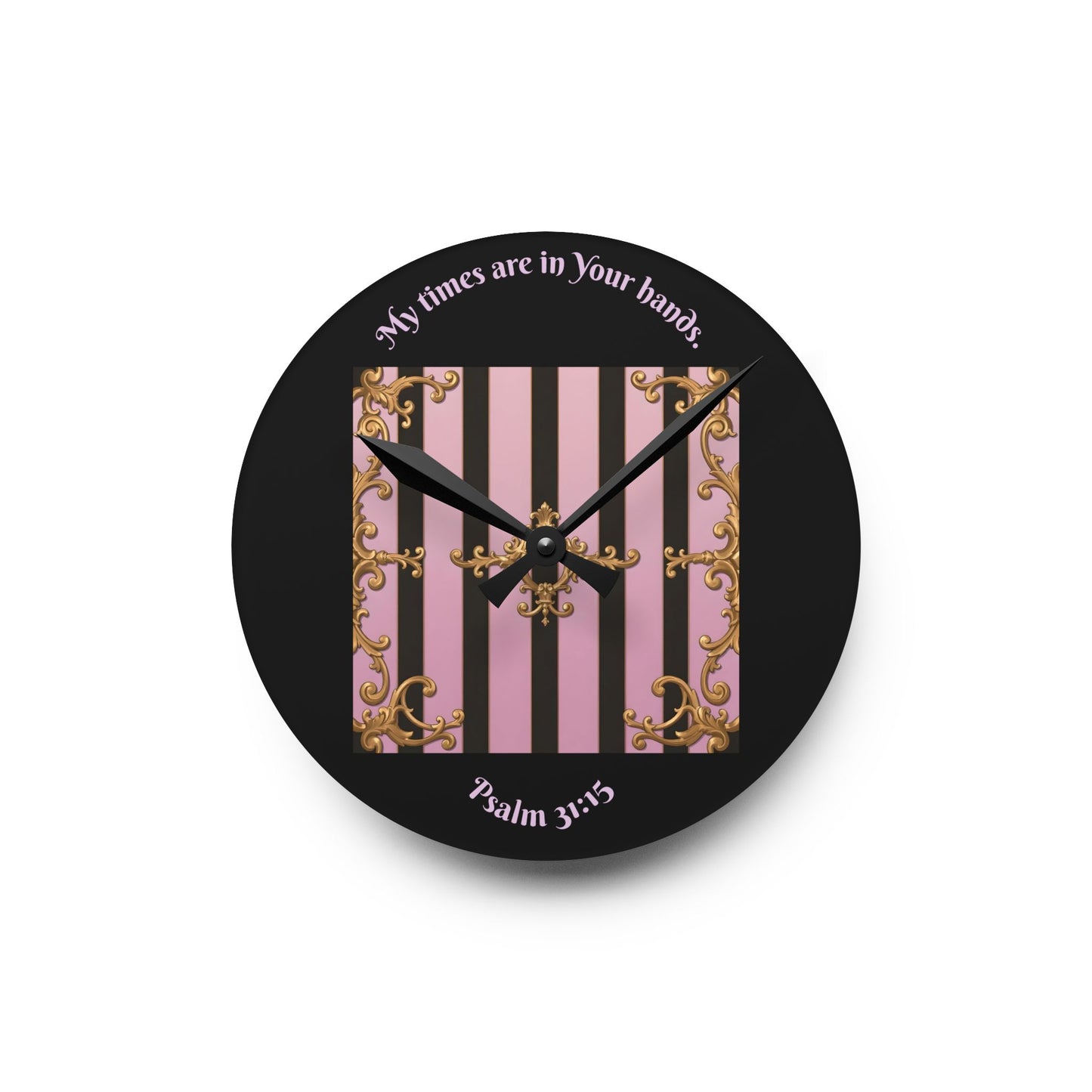 Elegant Acrylic Wall Clock with Inspirational Quote for Home Décor, Stylish Timepiece, Perfect Gift for Holidays - Psalm 31:15