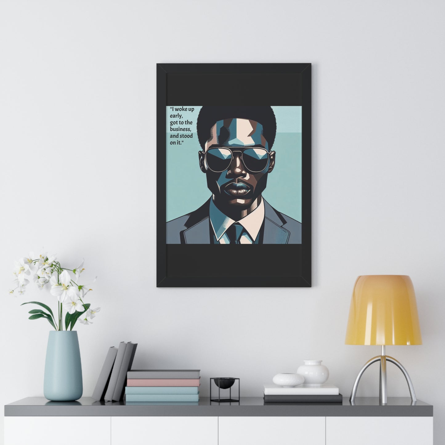 Stylish Framed Vertical Poster - Modern Art for Home Decor - "I woke up early"