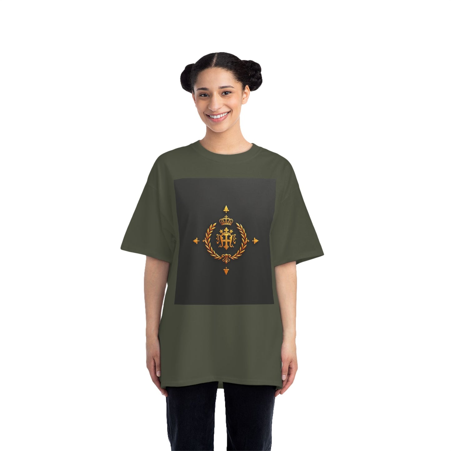 Stylish Gold Emblem T-Shirt, Casual Tee, Unique Gift, Everyday Wear, Graphic Shirt, Fashion Statement - Gold Crest