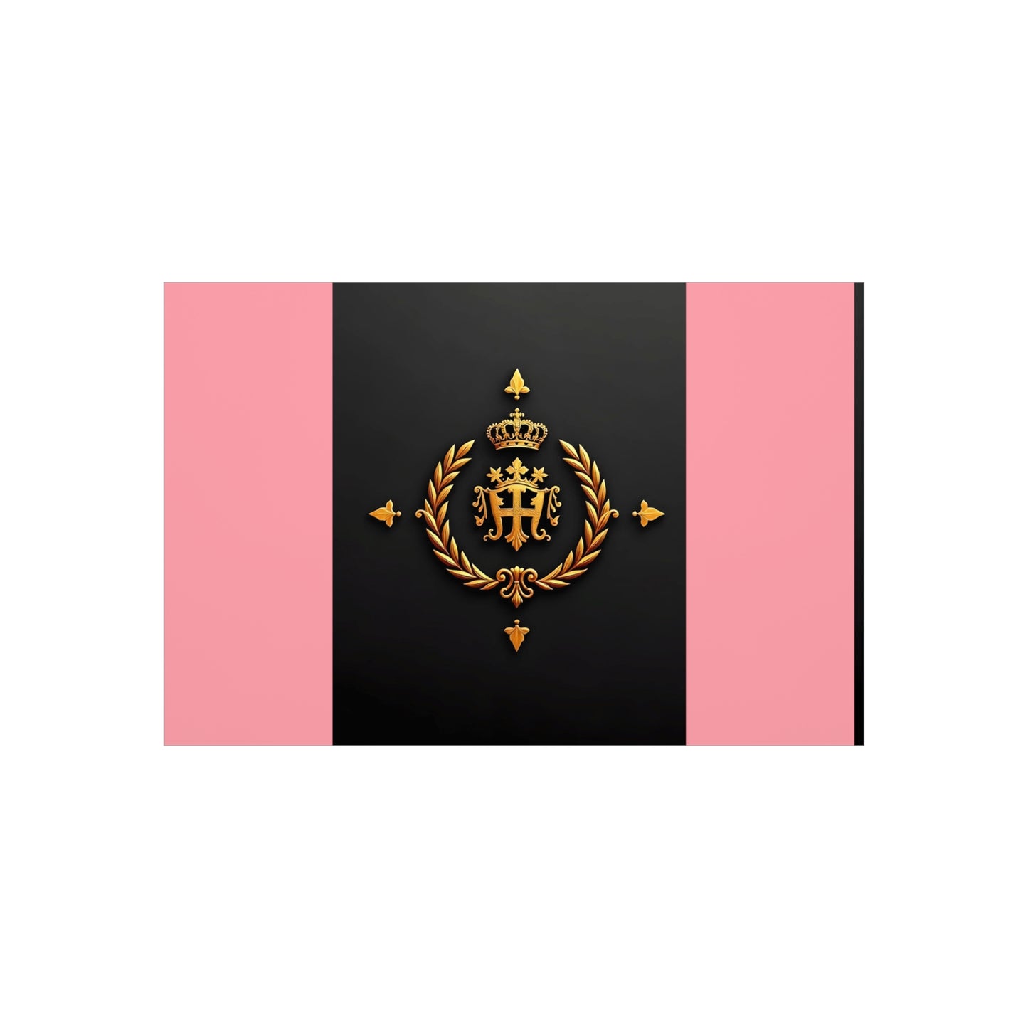 Elegant Wall Art Foam Board, Luxurious Home Decor, Modern Design Display, Stylish Room Accent, Office Decor, Unique Gift - Pink Striped Gold Crest