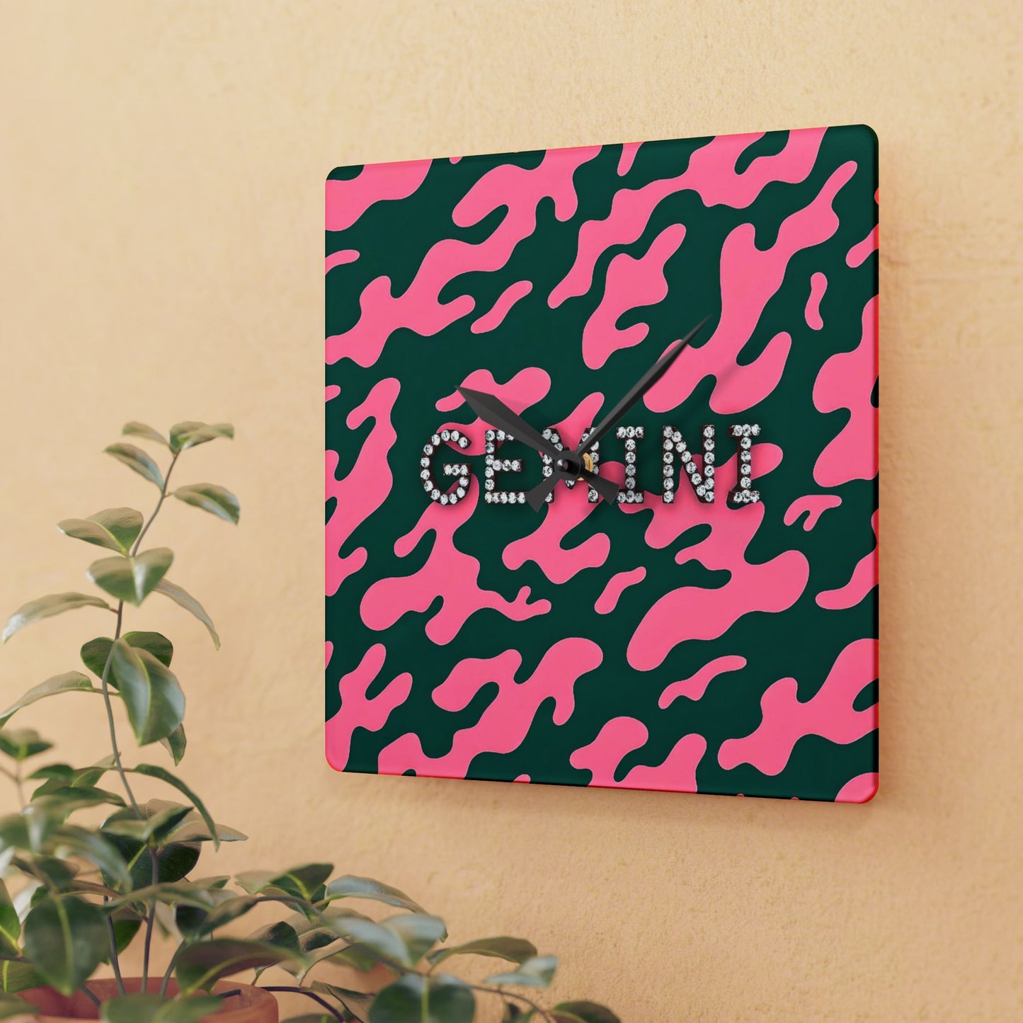 Gemini Acrylic Wall Clock - Stylish Home Decor for Zodiac Lovers