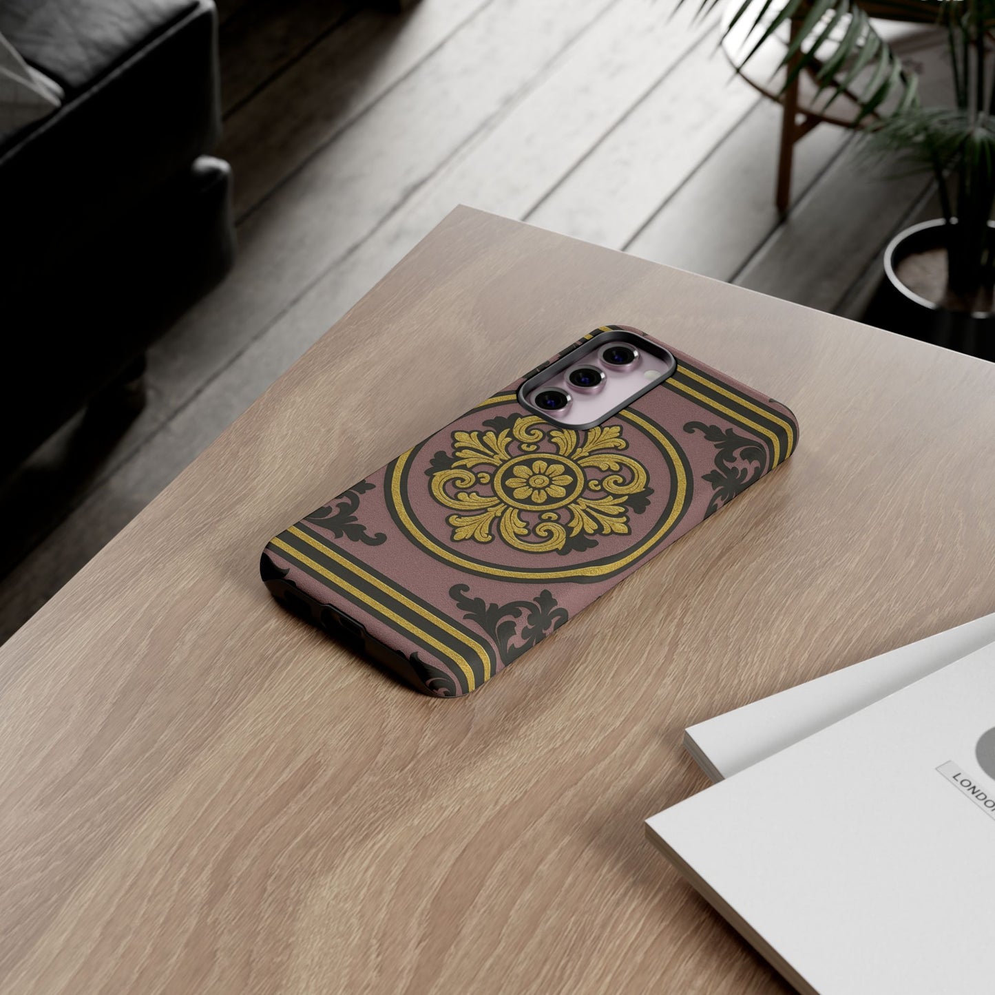 Gilded Mauve With Gold-Black Baroque Tough Cases
